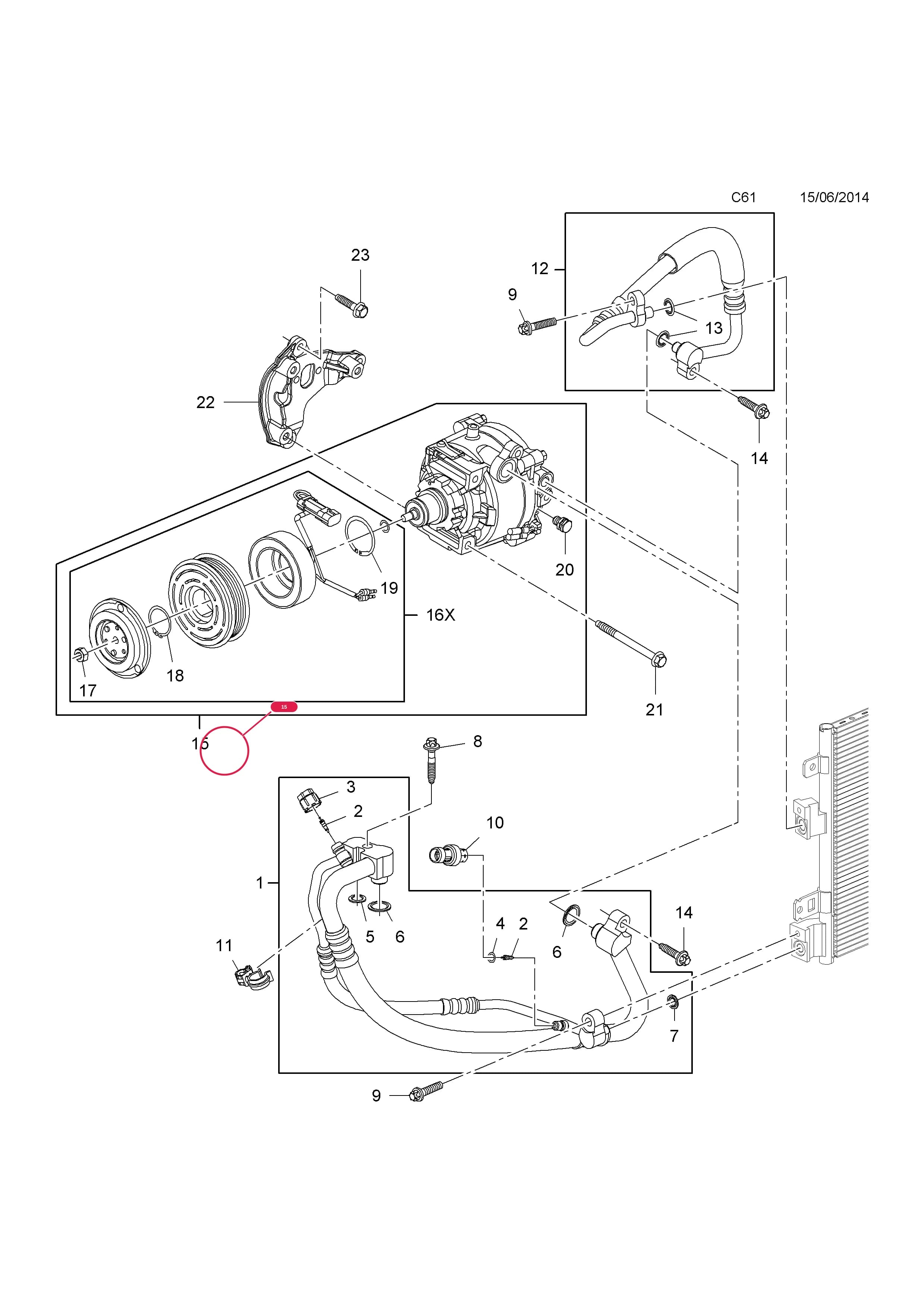 COMPRESSOR,ASSY.,AIR CONDITIONING — Opel  ADAM ( 2013 - ) — C BODY INTERIOR FITTINGS › 6 HEATER, AIR CONDITIONING AND VENTILATION