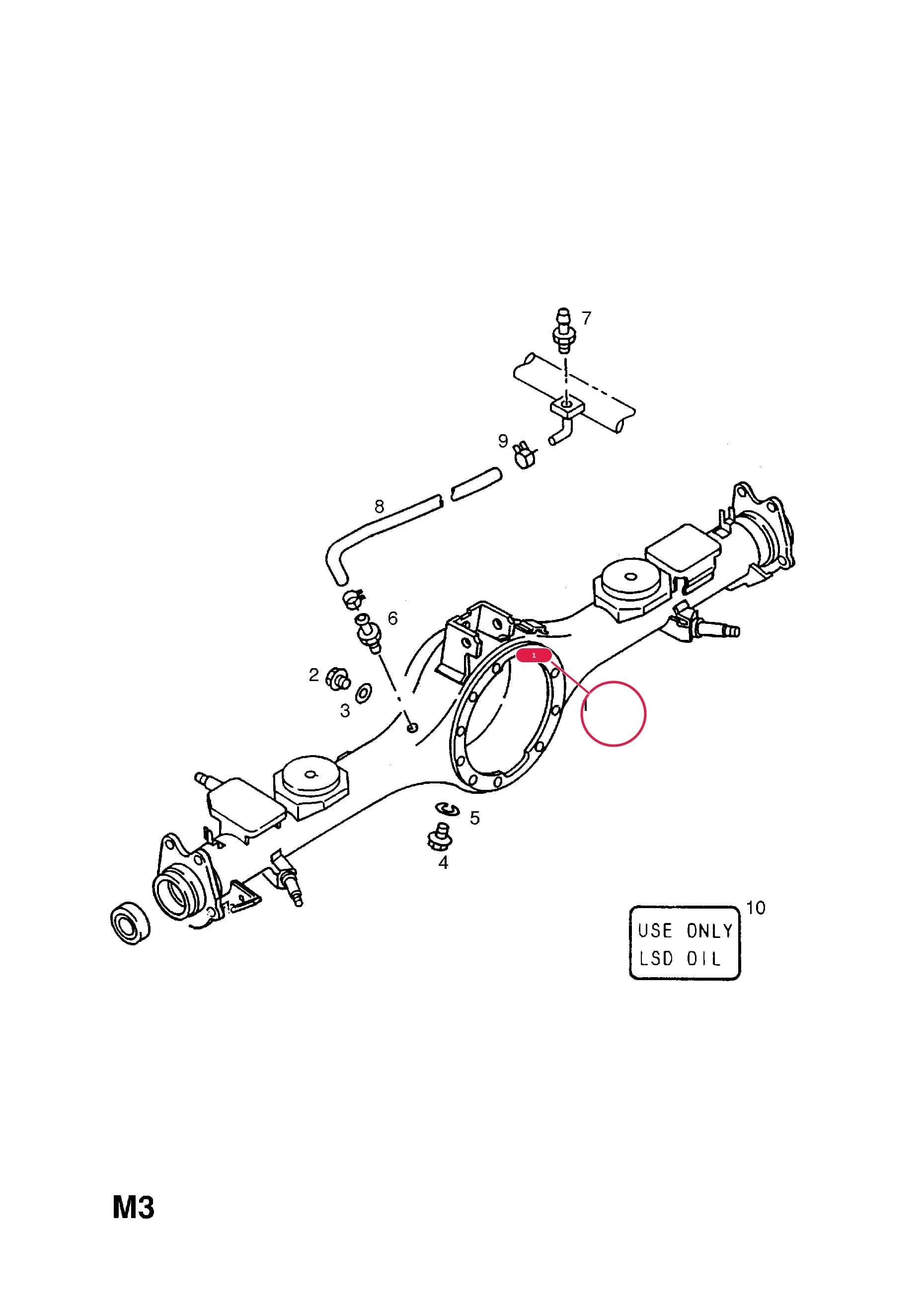 HOUSING,ASSY.,AXLE (EXCEPT ABS) (NLS.- NO REPLACEMENT PART) — Opel  MONTEREY ( 1992 -  1997) — M REAR AXLE AND SUSPENSION › 10.REAR AXLE HOUSING