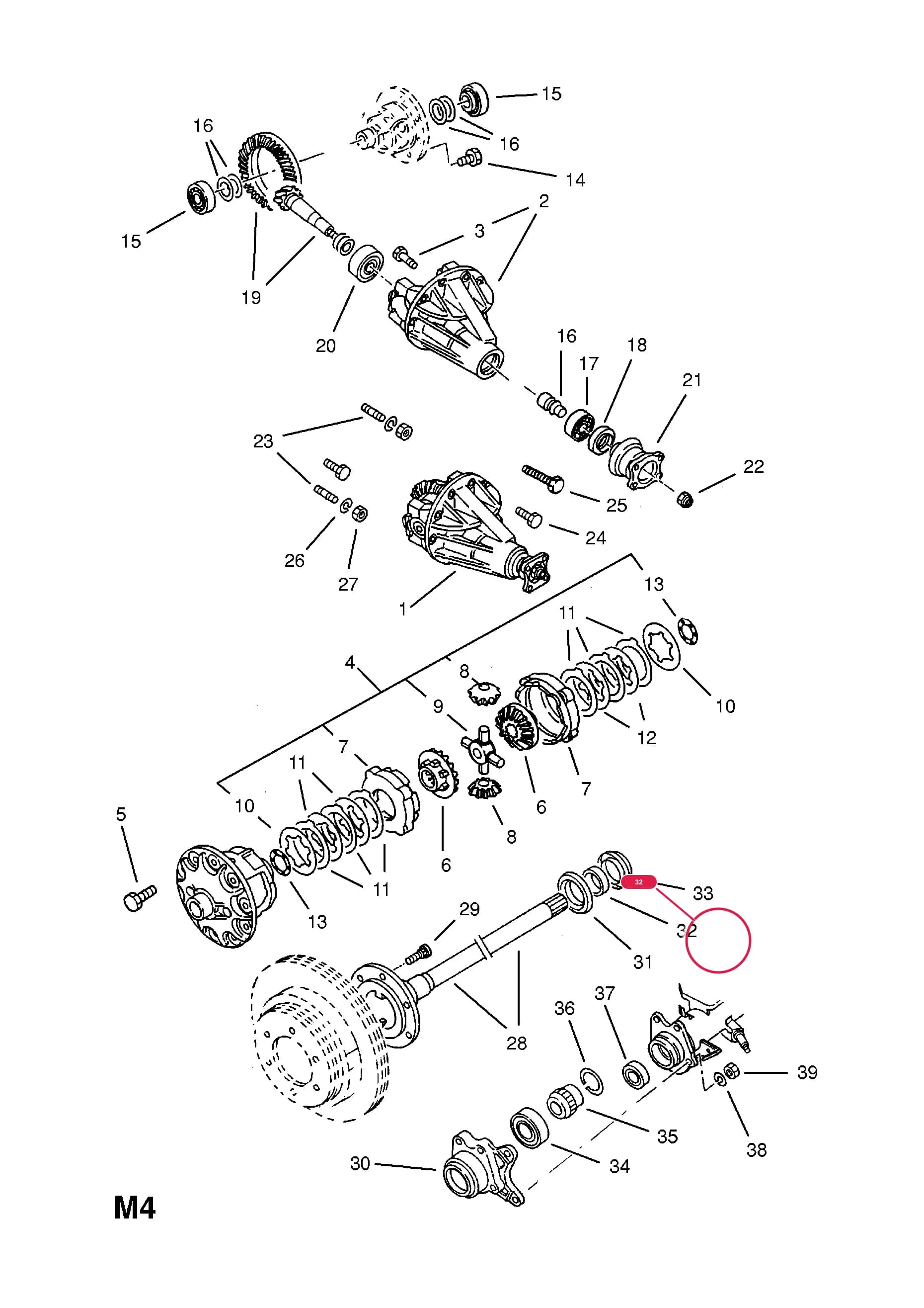 RETAINER,BEARING (NLS.- NO REPLACEMENT PART) — Opel  MONTEREY ( 1992 -  1997) — M REAR AXLE AND SUSPENSION › 2.DIFFERENTIAL ASSEMBLY