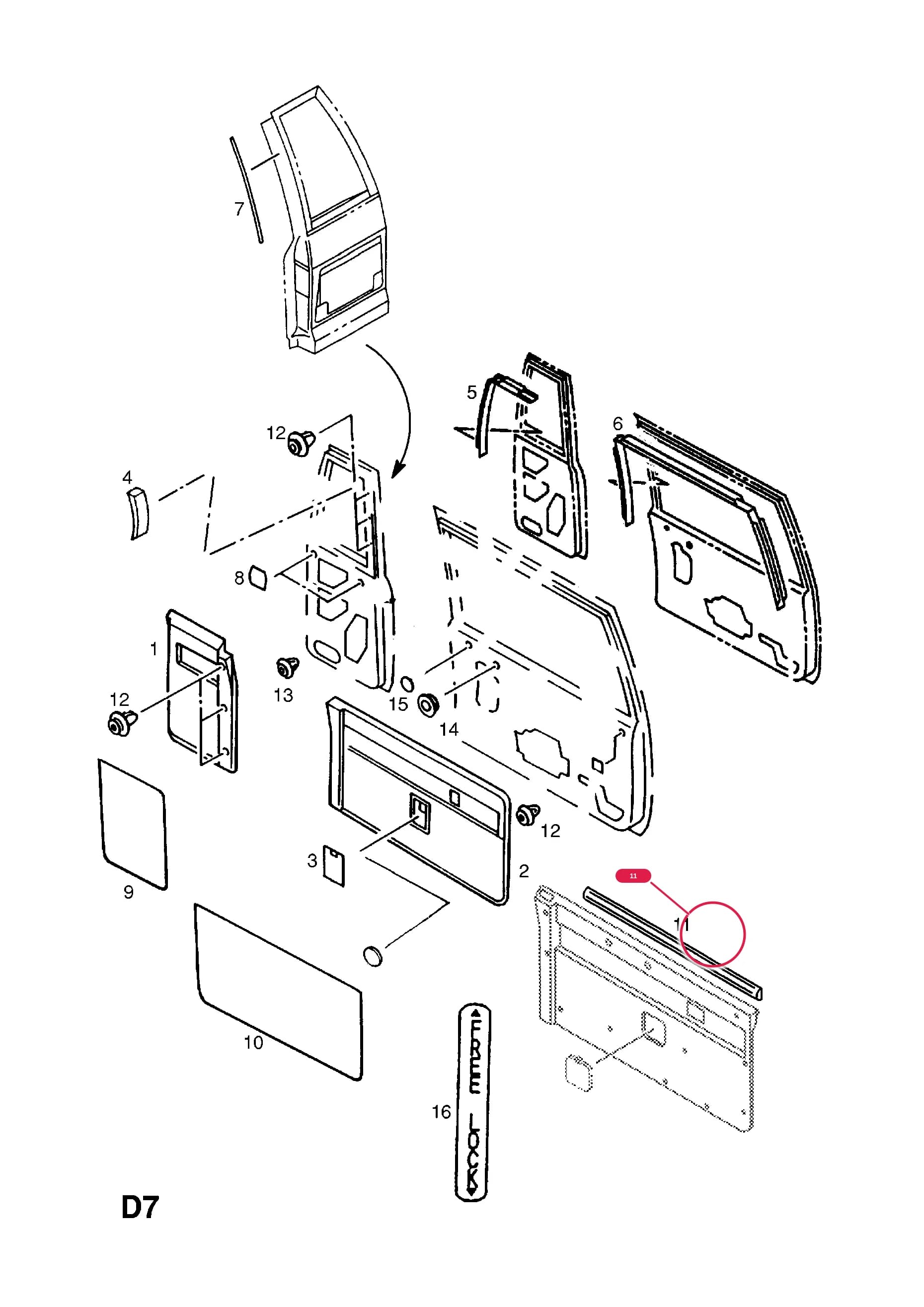 FOIL,WATERPROOF,BACK DOOR (NLS.- NO REPLACEMENT PART) — Opel  MONTEREY ( 1992 -  1997) — D BODY INTERIOR TRIM › 6 BACK DOOR TRIM