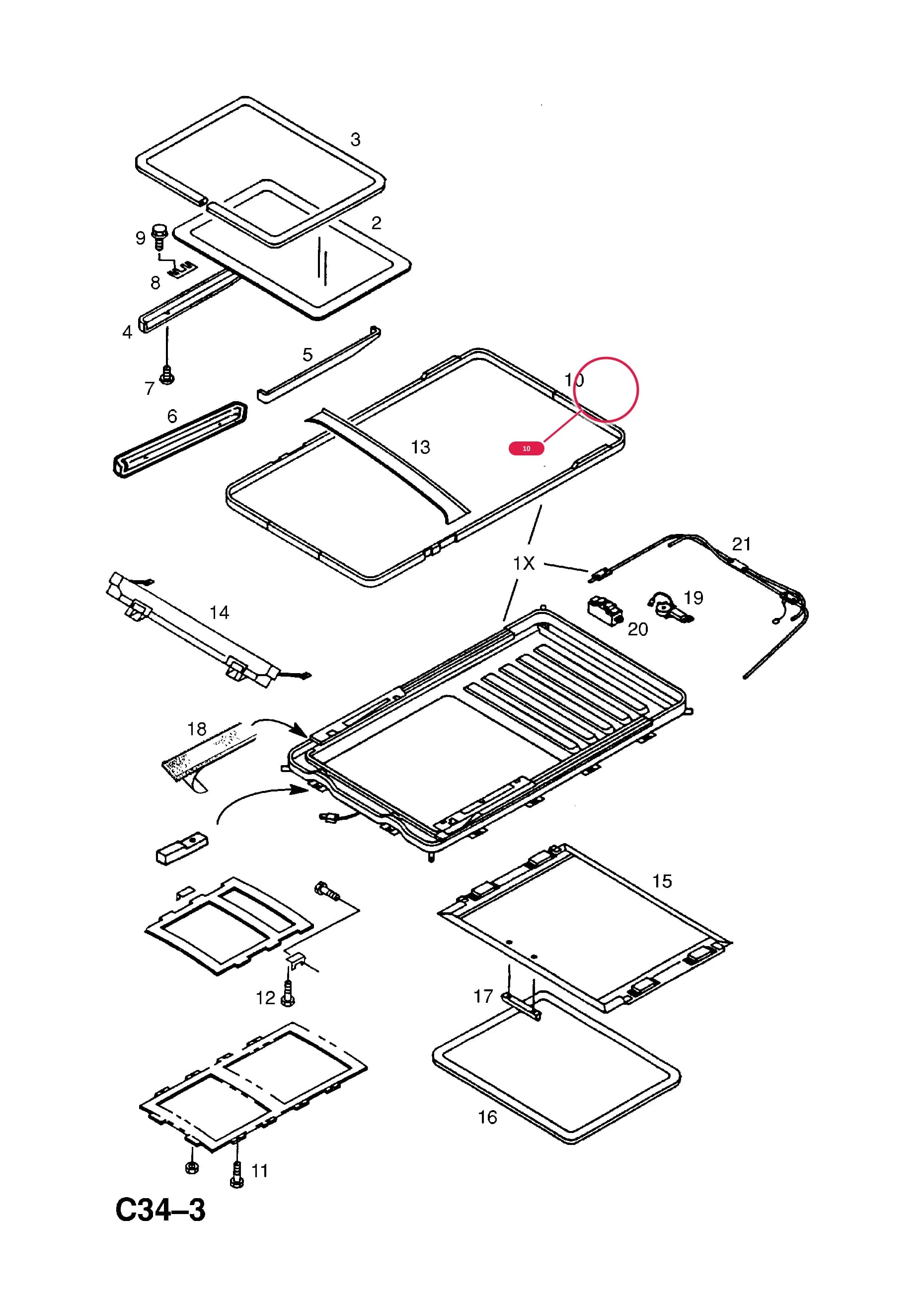 SEAL (NLS.- NO REPLACEMENT PART) — Opel  MONTEREY ( 1992 -  1997) — C BODY INTERIOR FITTINGS › 31 SUN ROOF