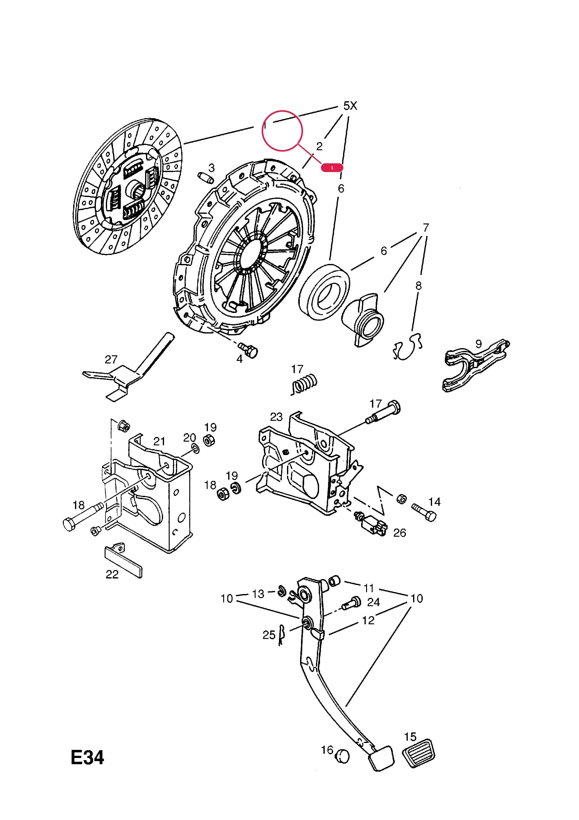 DISC,ASSY.,CLUTCH (NLS.- USE 97207245    6 64 026) — Opel  MONTEREY ( 1992 -  1997) — E ENGINE AND CLUTCH › 2 31TD TURBO-DIESEL ENGINE