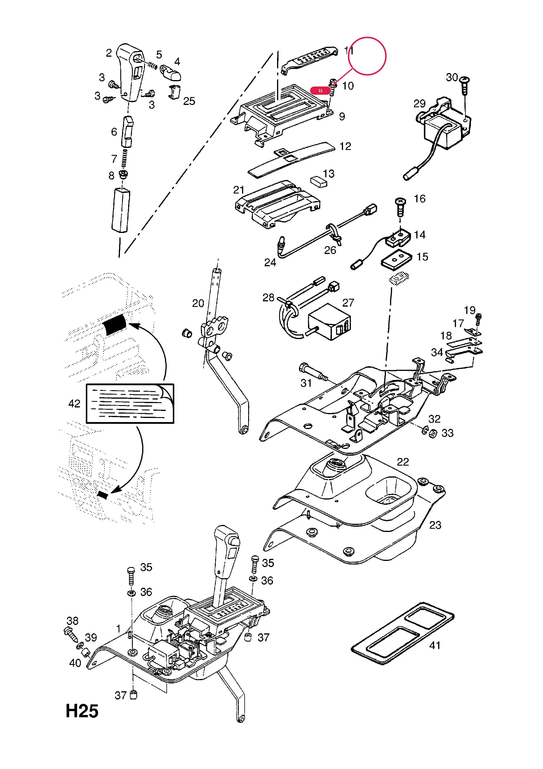 -SCALE,GEARSHIFT SELECTOR,LHD (NLS.- NO REPLACEMENT PART) — Opel  MONTEREY ( 1992 -  1997) — H TRANSMISSION › 2 AUTOMATIC TRANSMISSION