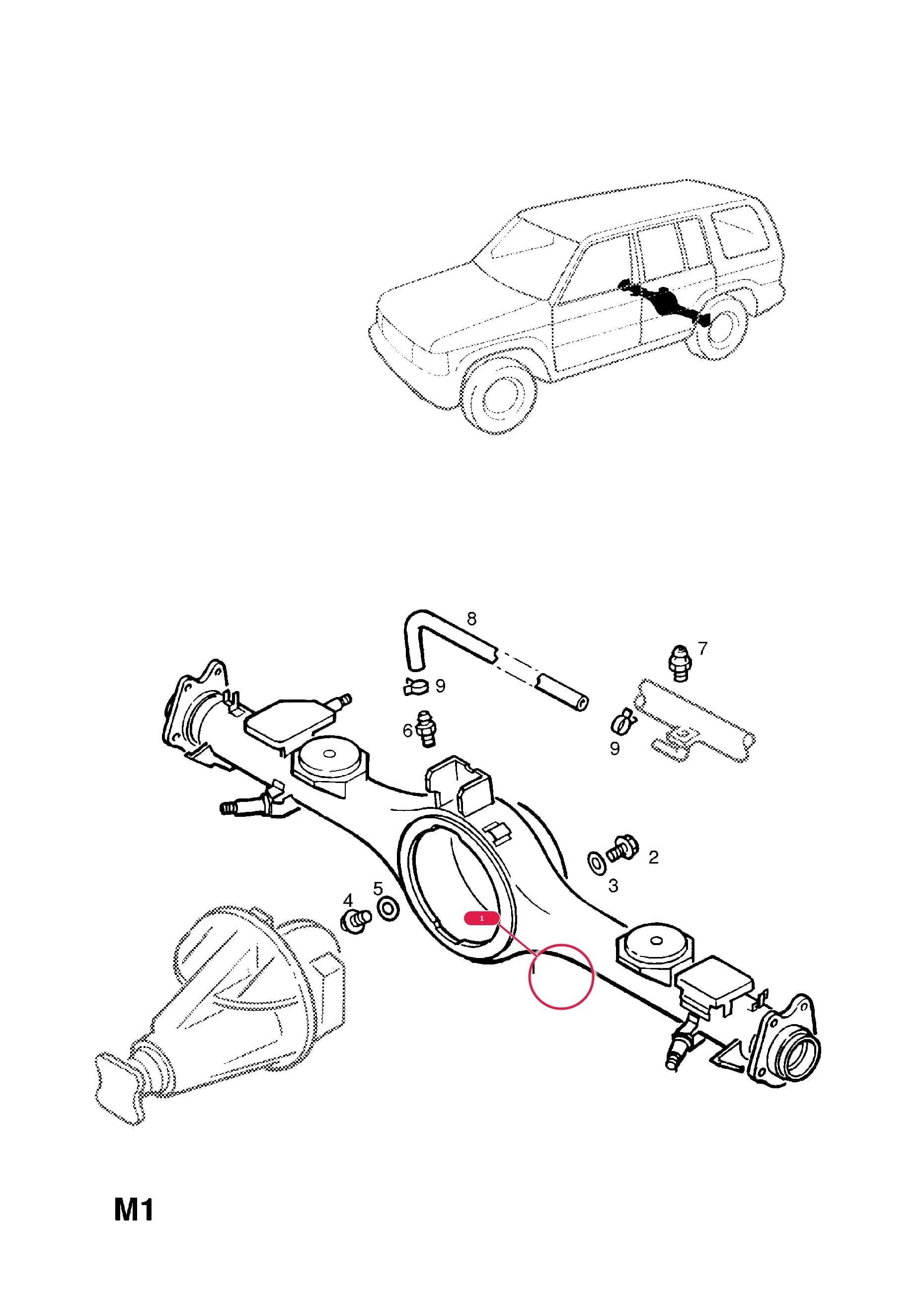 HOUSING,ASSY.,AXLE (FOR ABS) (NLS.- NO REPLACEMENT PART) — Opel  MONTEREY ( 1998 -  2000) — M REAR AXLE AND SUSPENSION › 9.REAR AXLE HOUSING