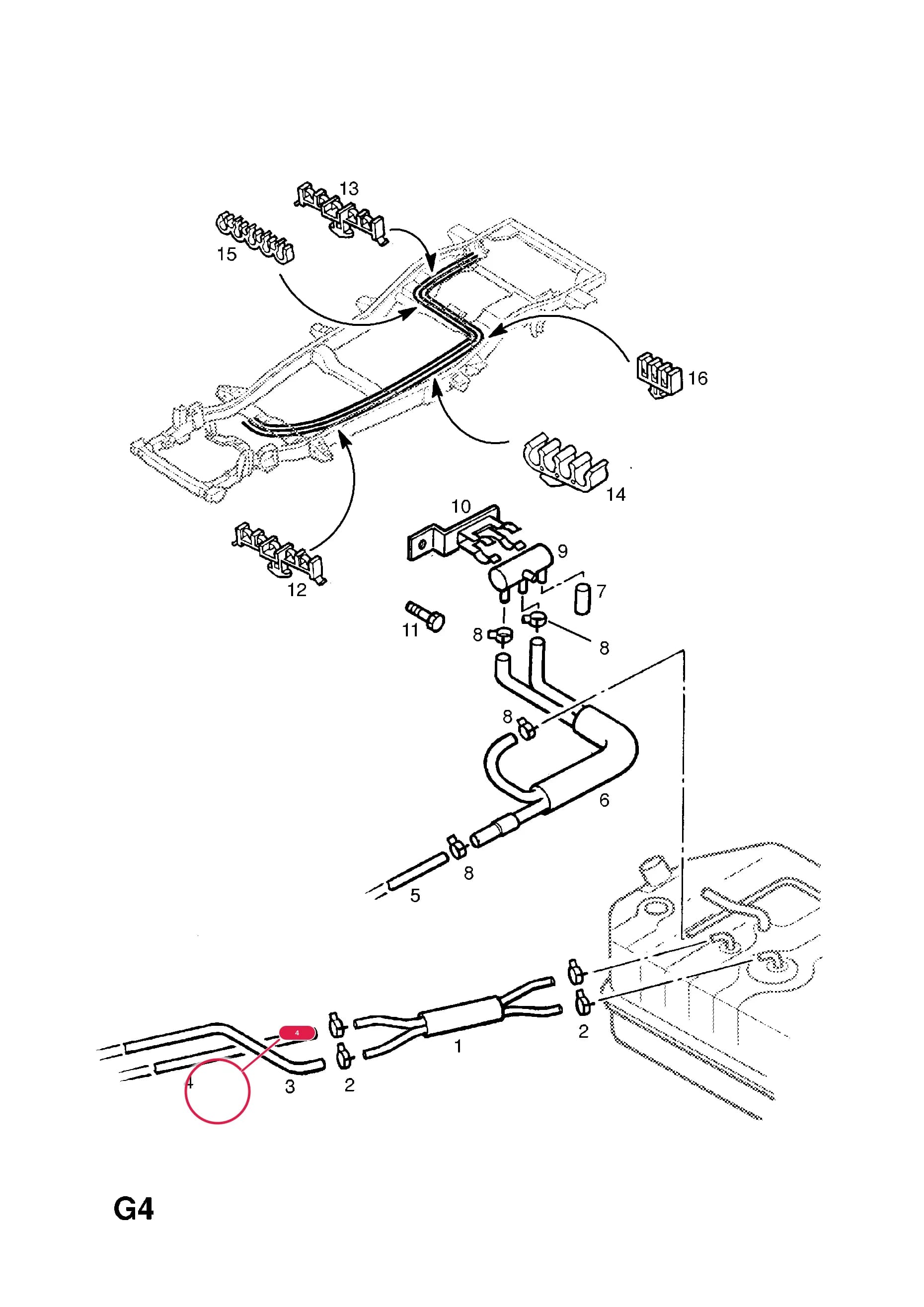HOSE,RETURN,FUEL TANK (NLS.- NO REPLACEMENT PART) — Opel  MONTEREY ( 1998 -  2000) — G FUEL AND EXHAUST › 39.FUEL PIPES AND FITTINGS (CONTD.)