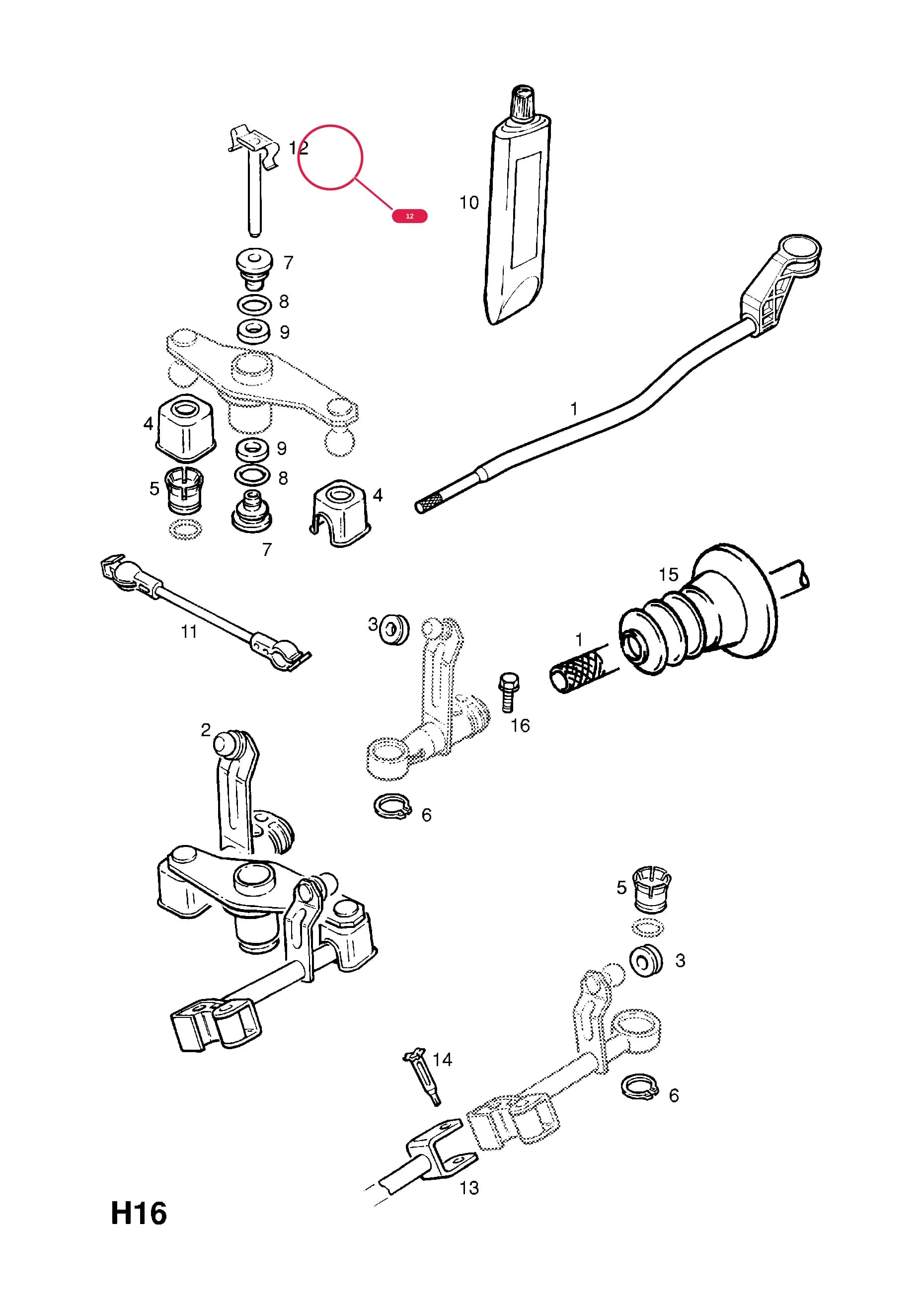 BOLT,GUIDE CONTROL TO ENGINE MOUNTING BRACKET — Opel  ASTRA CLASSIC ( 1999 -  2002) — H TRANSMISSION › 3 GEARSHIFT LEVER