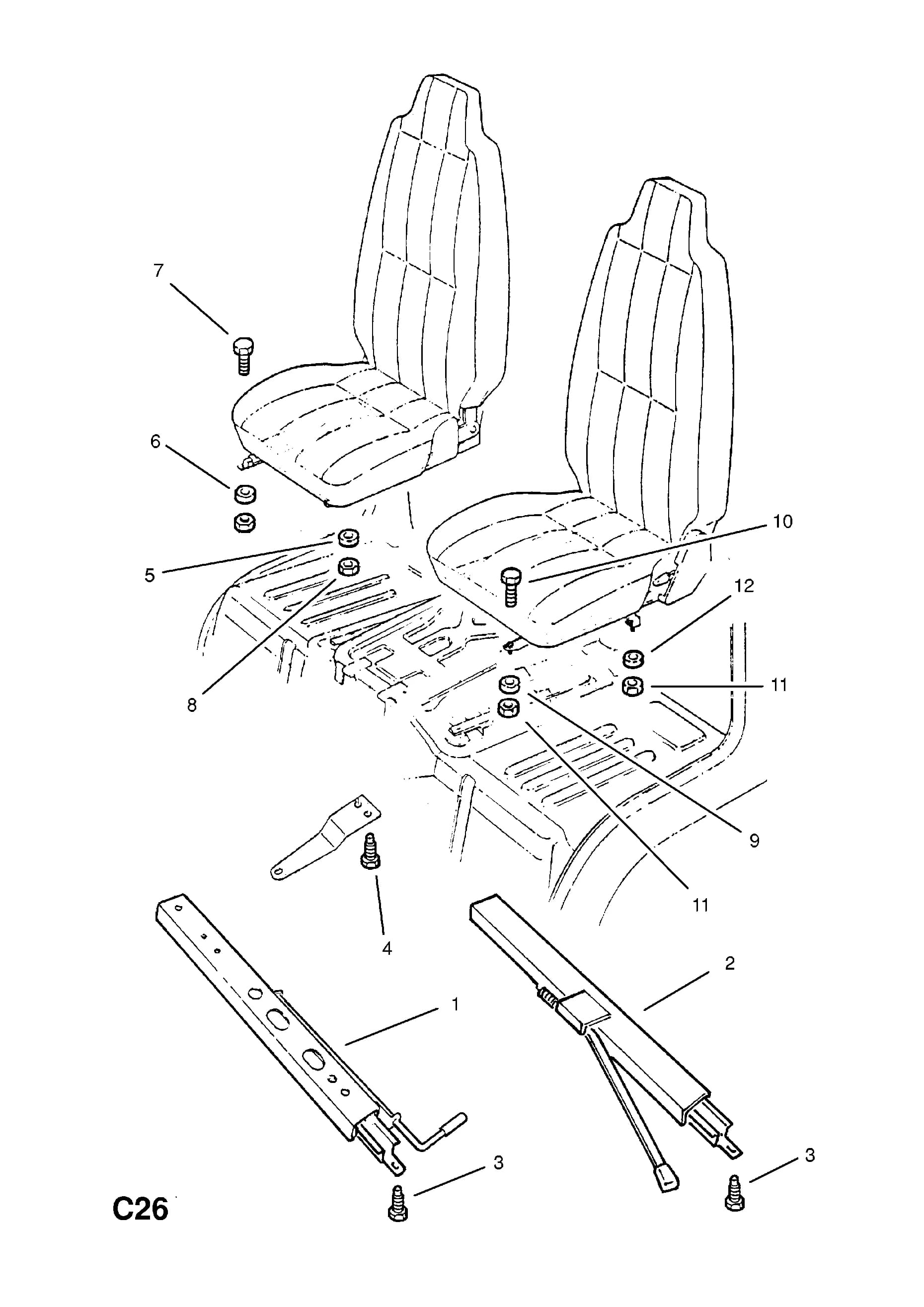-WASHER,11 X 32 X 6 (NLS.- NO REPLACEMENT PART) — Opel  EUROMIDI ( 1988 -  1996) — C BODY INTERIOR FITTINGS › 17 FRONT SEAT FRAME AND FITTINGS
