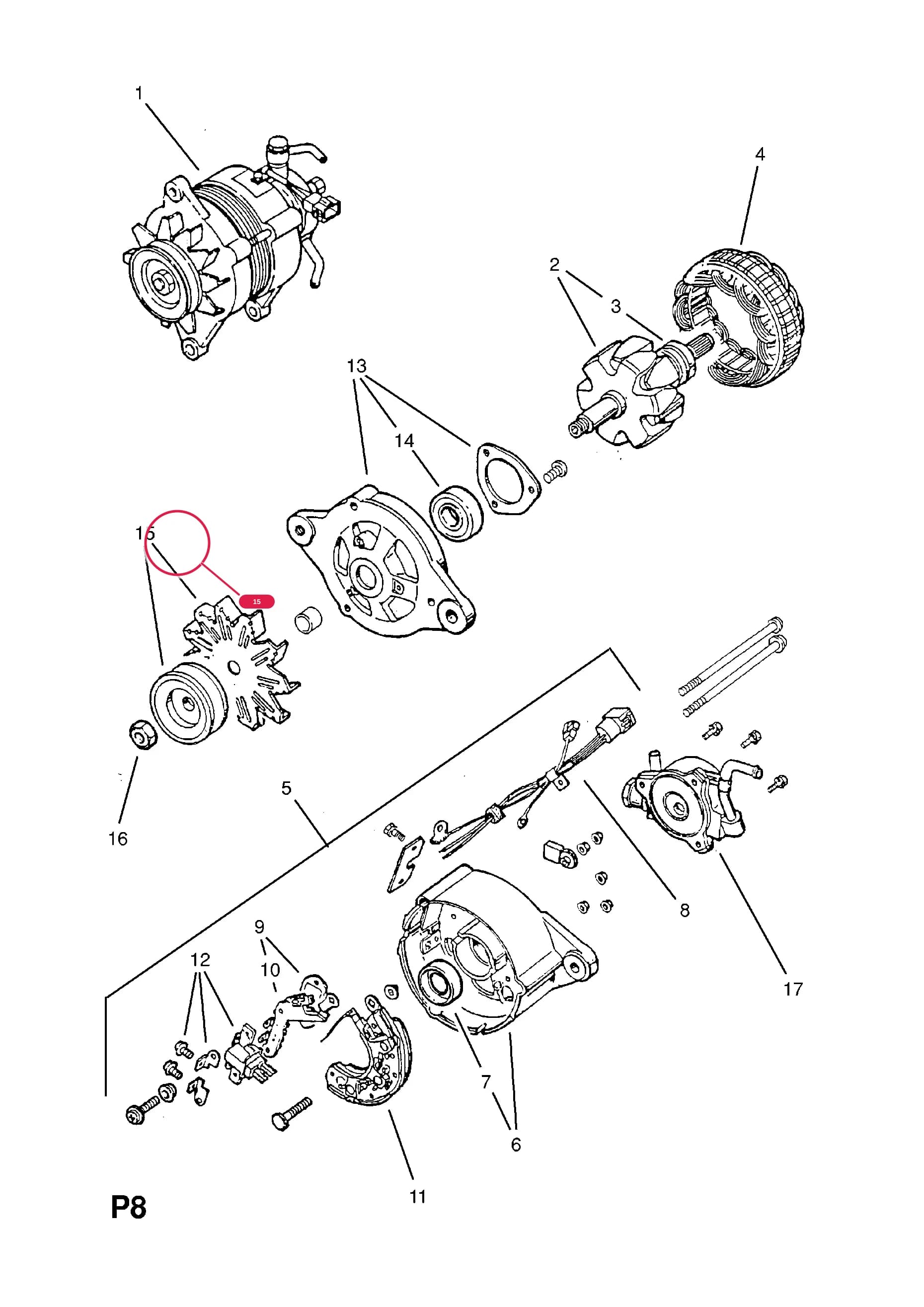 -PULLEY — Opel  EUROMIDI ( 1988 -  1996) — P ELECTRICAL › 1 ENGINE AND COOLING