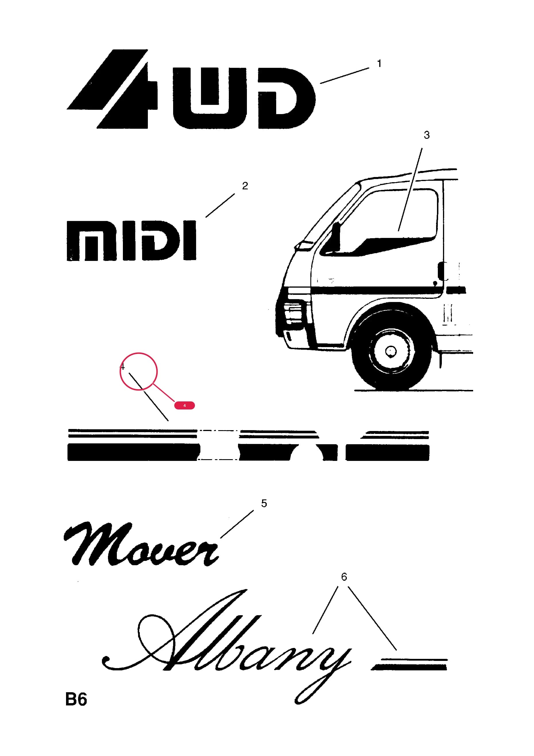 DECAL,THREE STRIPE,FRONT DOOR AND PILLAR,RH-RHD (NLS.- NO REPLACEMENT PART) — Opel  EUROMIDI ( 1988 -  1996) — B BODY EXTERIOR FITTINGS › 5 NAMEPLATES AND DECALS