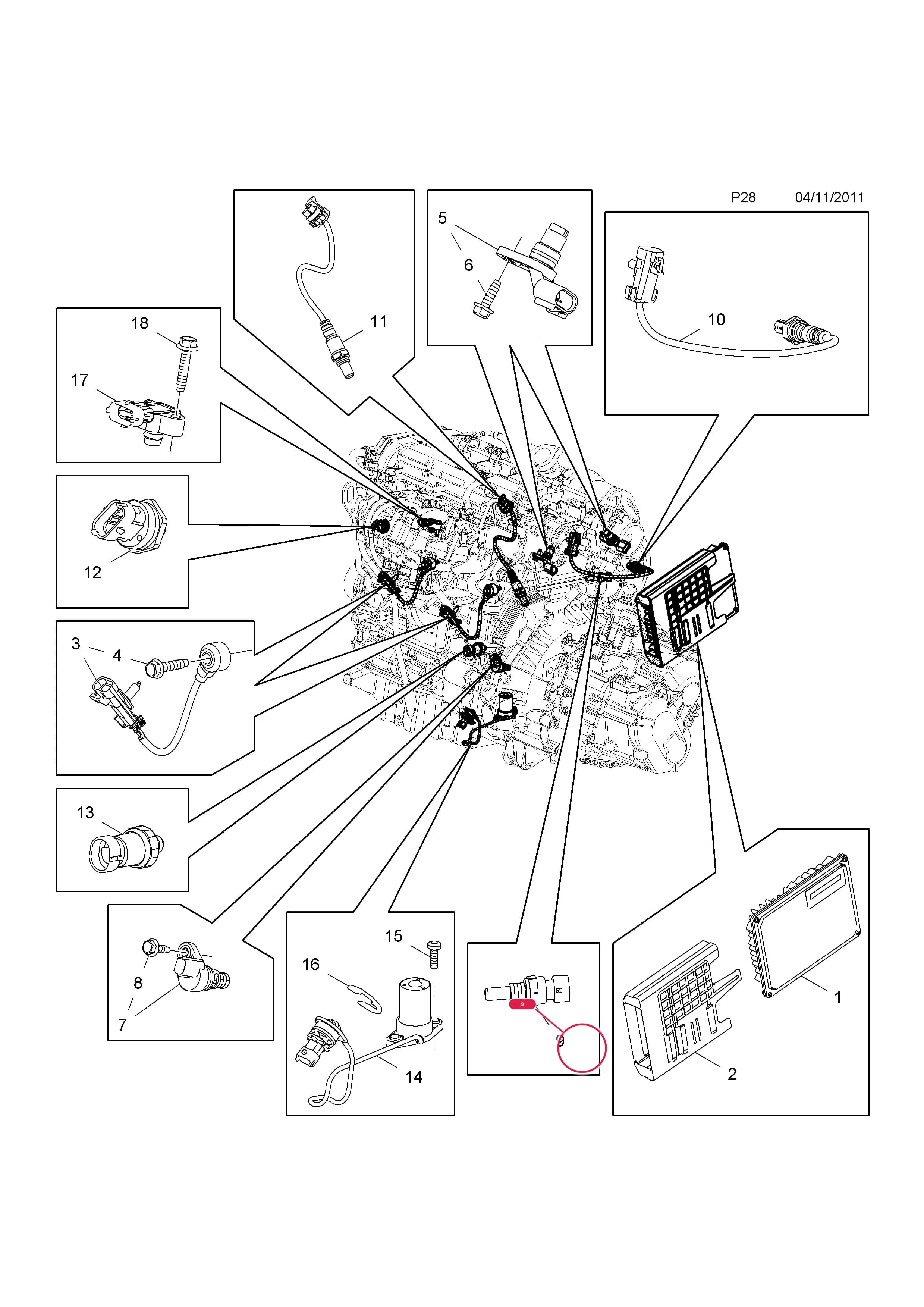 SENSOR,COOLANT TEMPERATURE — Opel  ASTRA-J ( 2010 - ) — P ELECTRICAL › 1 ENGINE AND COOLING
