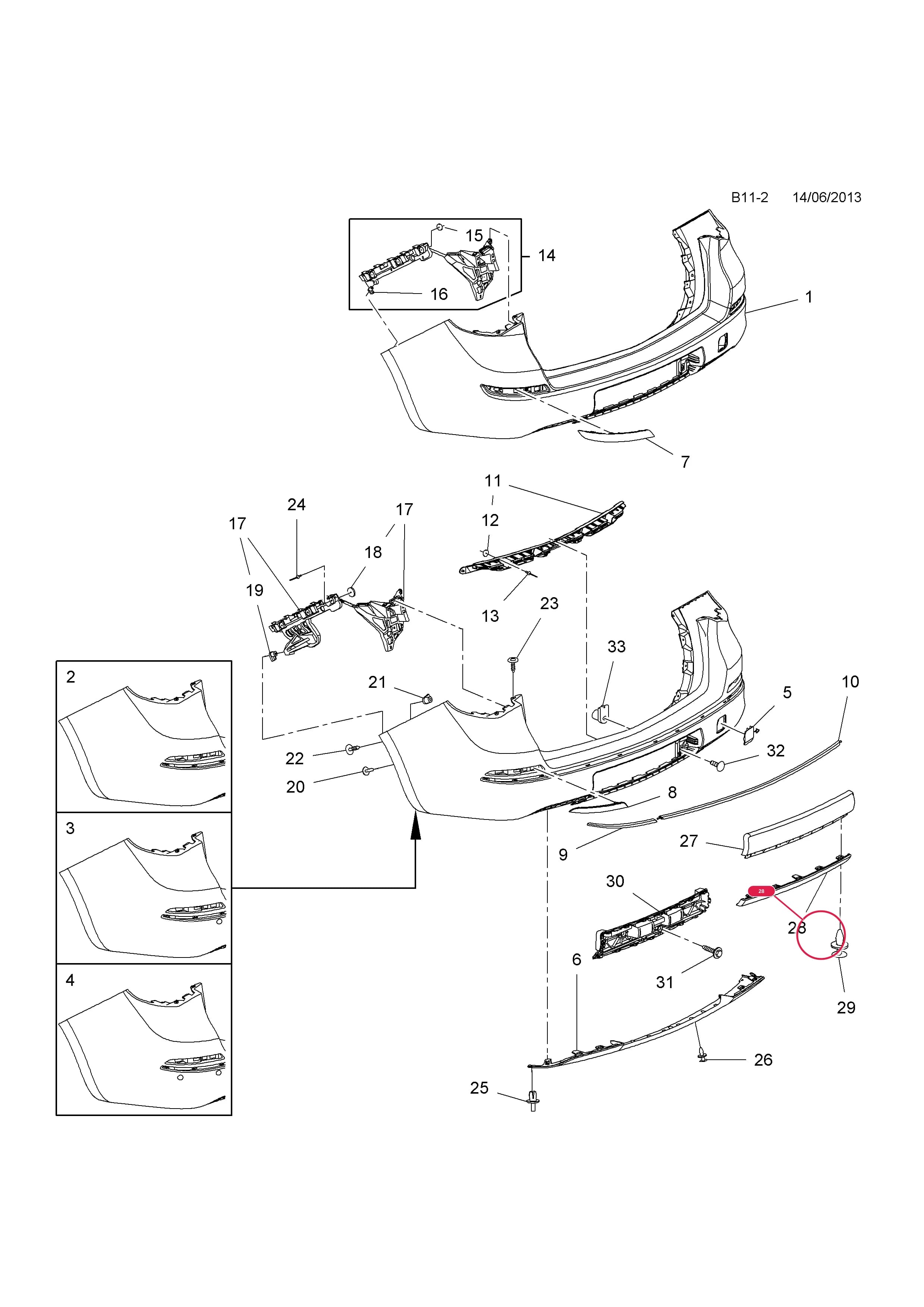 COVER,LOWER — Opel  ASTRA-J ( 2010 - ) — B BODY EXTERIOR FITTINGS › 1 BUMPERS AND RADIATOR GRILLE