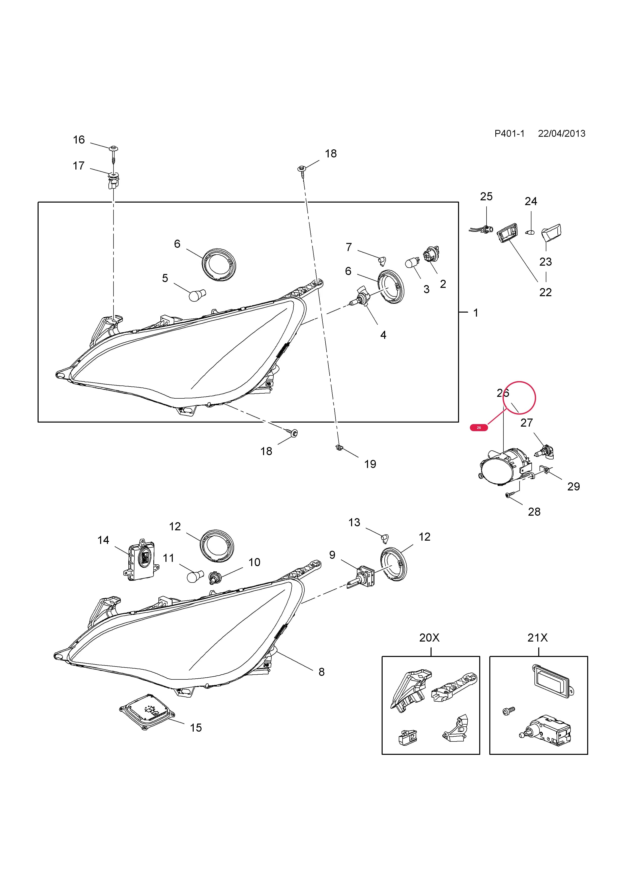 LAMP,ASSY.,FRONT FOG,RH (EXCEPT CHINA) — Opel  ASTRA-J ( 2010 - ) — P ELECTRICAL › 6 EXTERIOR LIGHTING