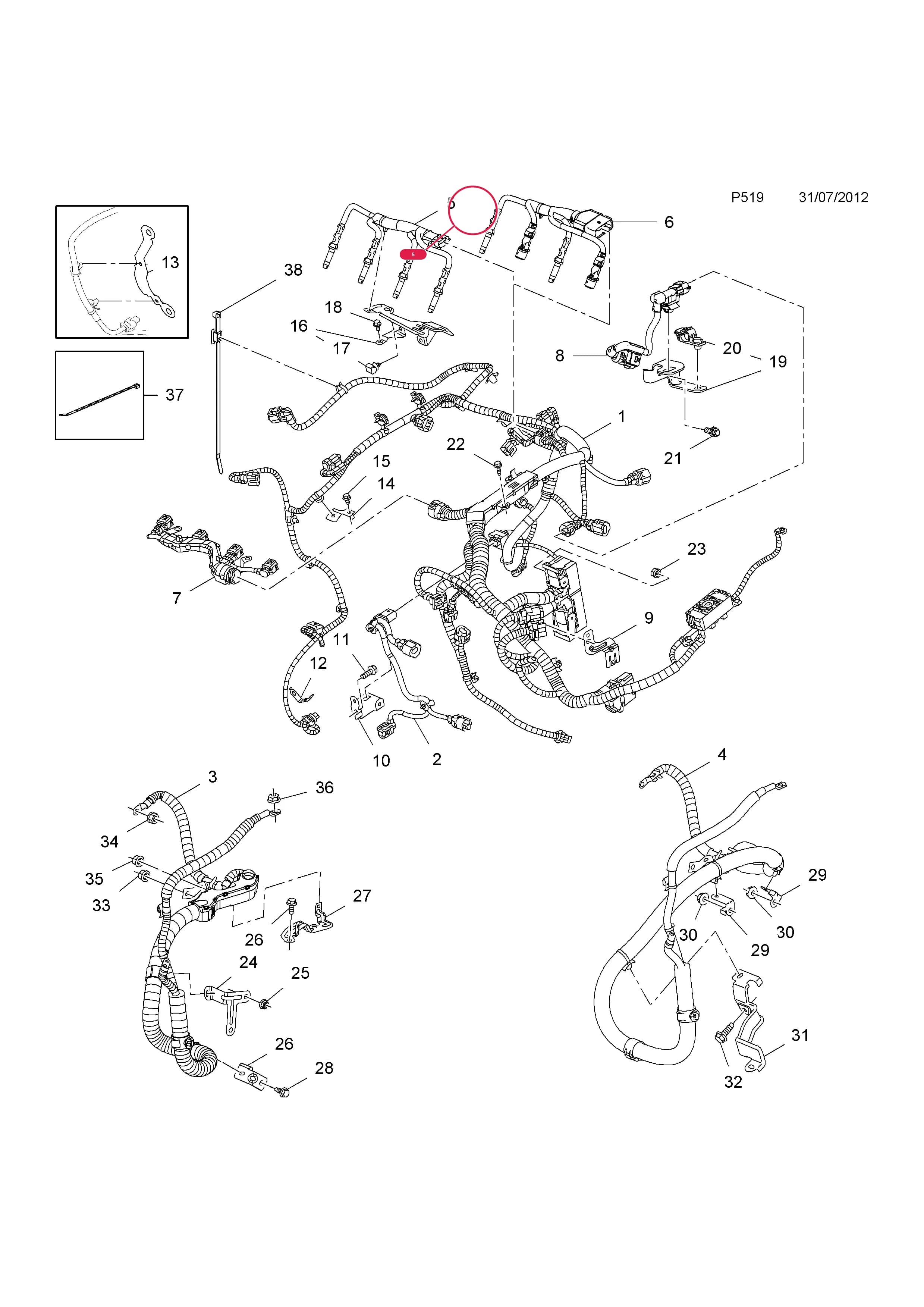 HARNESS,ASSY.,GLOW PLUG (EXCEPT STOP/START ENGINE SYSTEM) — Opel  ASTRA-J ( 2010 - ) — P ELECTRICAL › 8 WIRING HARNESS