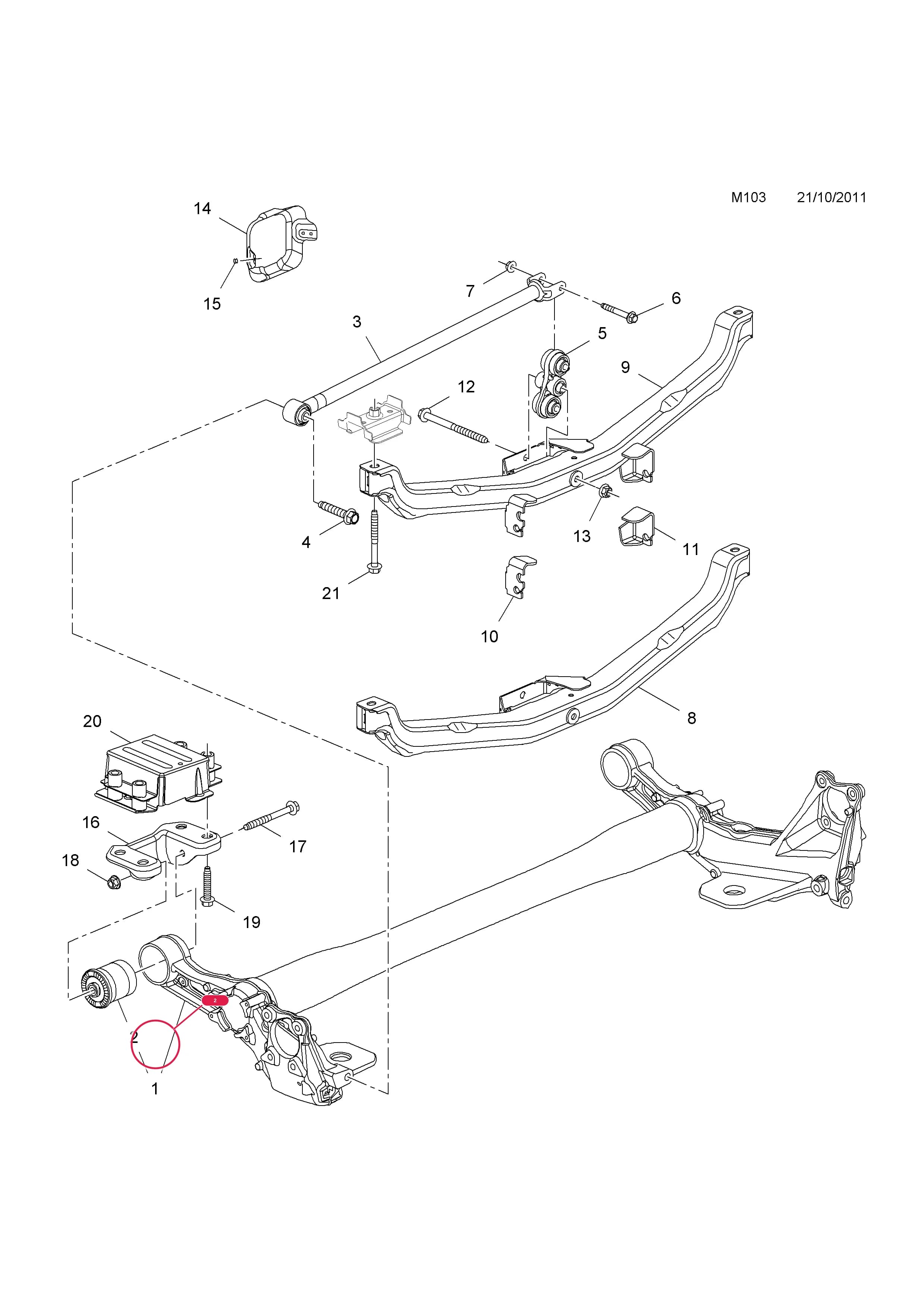 -BUSH,DAMPER,REAR AXLE TO UNDERBODY — Opel  ASTRA-J ( 2010 - ) — M REAR AXLE AND SUSPENSION › 2.REAR AXLE