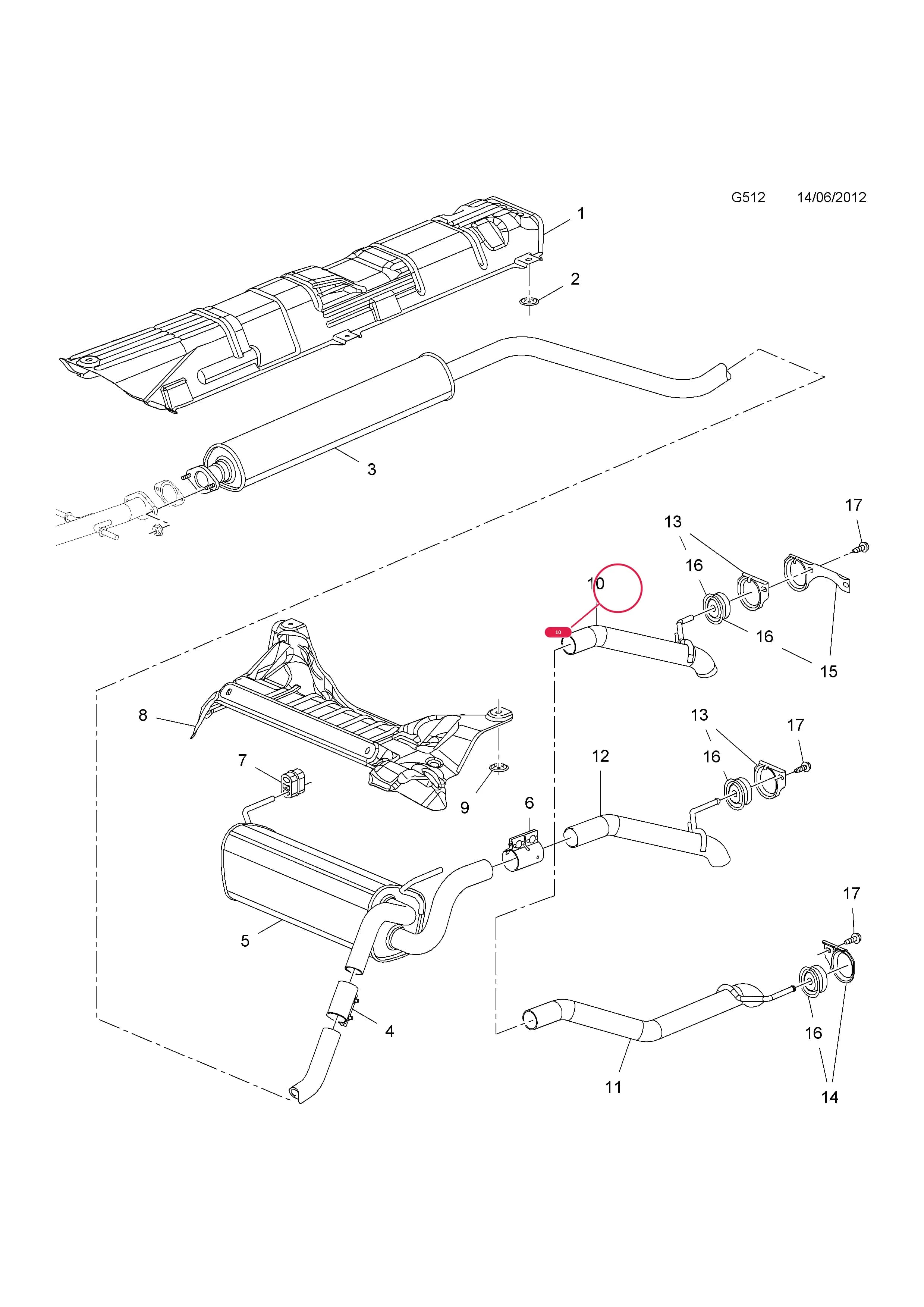 PIPE,ASSY.,TAIL — Opel  ASTRA-J ( 2010 - ) — G FUEL AND EXHAUST › 3 A16XER[LDE],B16XER[LDE],A18XER[2H0] PETROL ENGINES