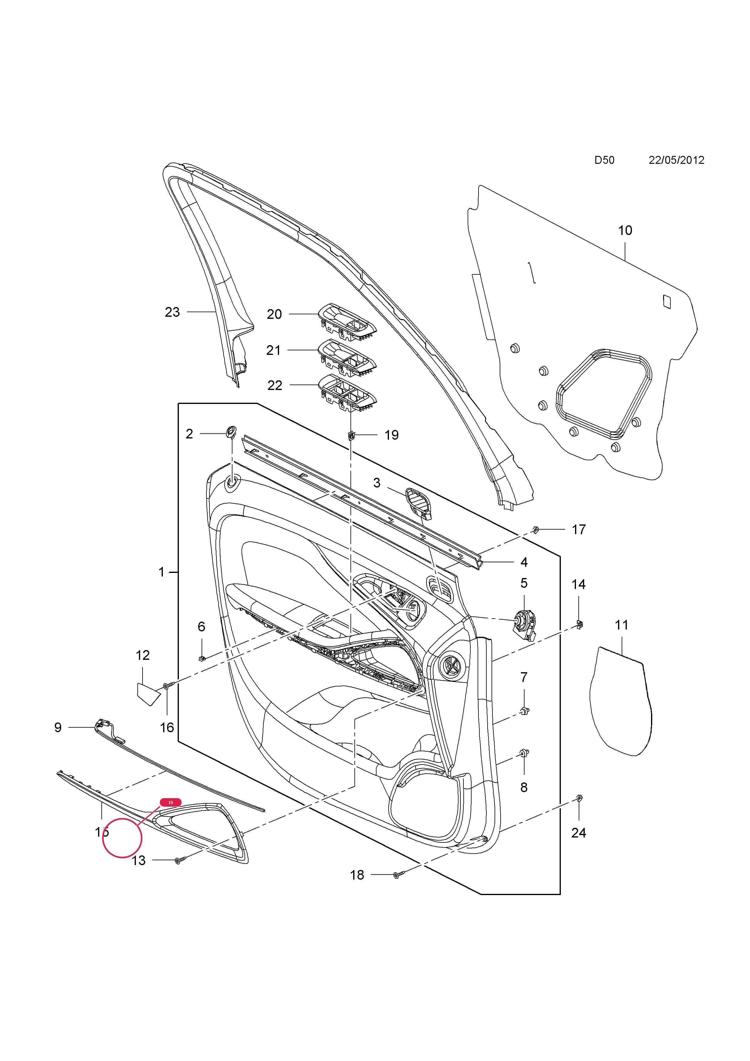 MOULDING,ASSIST HANDLE,GREY,RH (FOR PRODUCTION OPTION CODE 2C4) — Opel  ZAFIRA-C ( 2012 - ) — D BODY INTERIOR TRIM › 4 DOOR TRIM