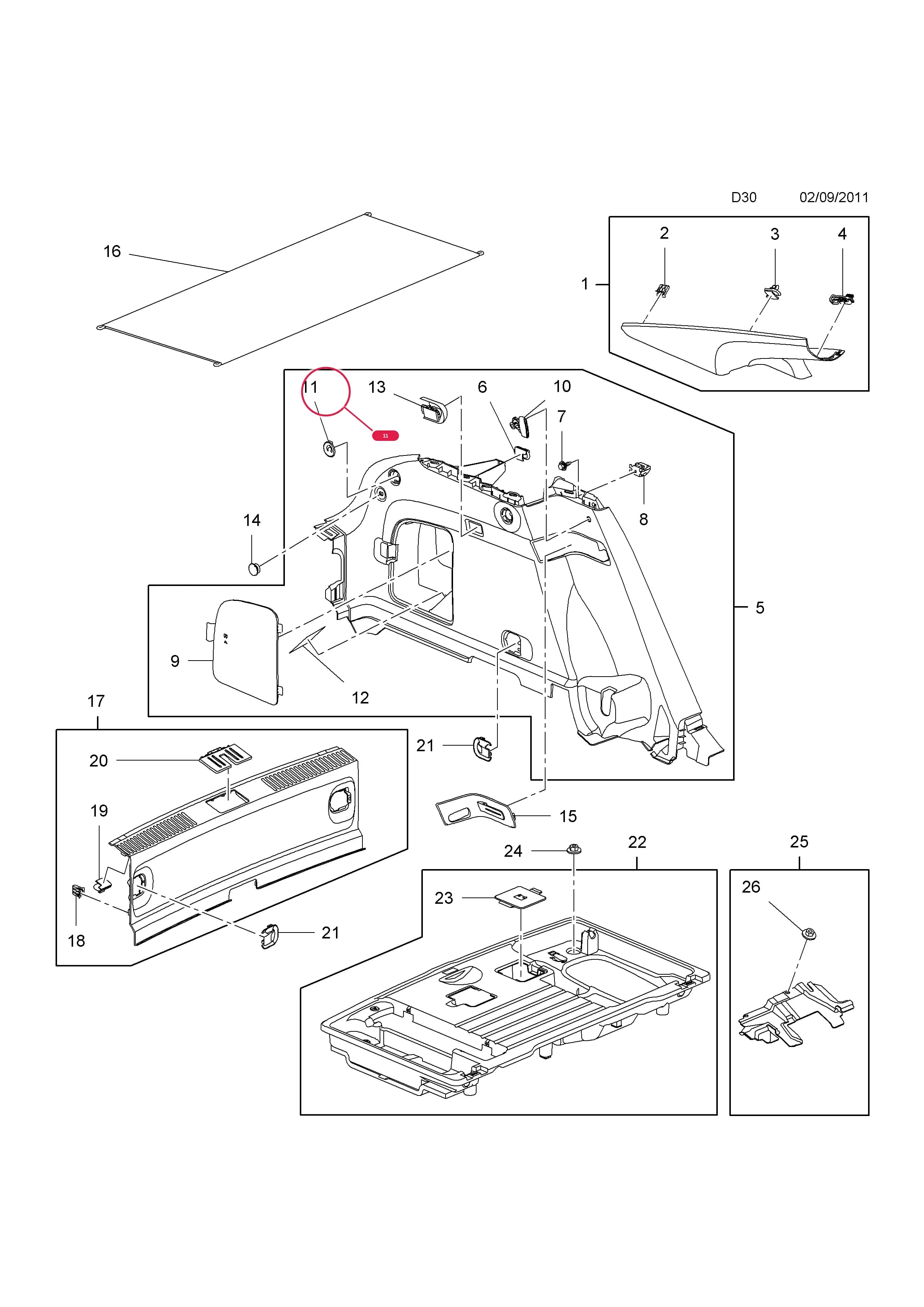 -FASTENER (NLS.- USE 25913048  17 07 018) — Opel  AMPERA ( 2012 - ) — D BODY INTERIOR TRIM › 3 BODY SIDE AND LOAD COMPARTMENT TRIM