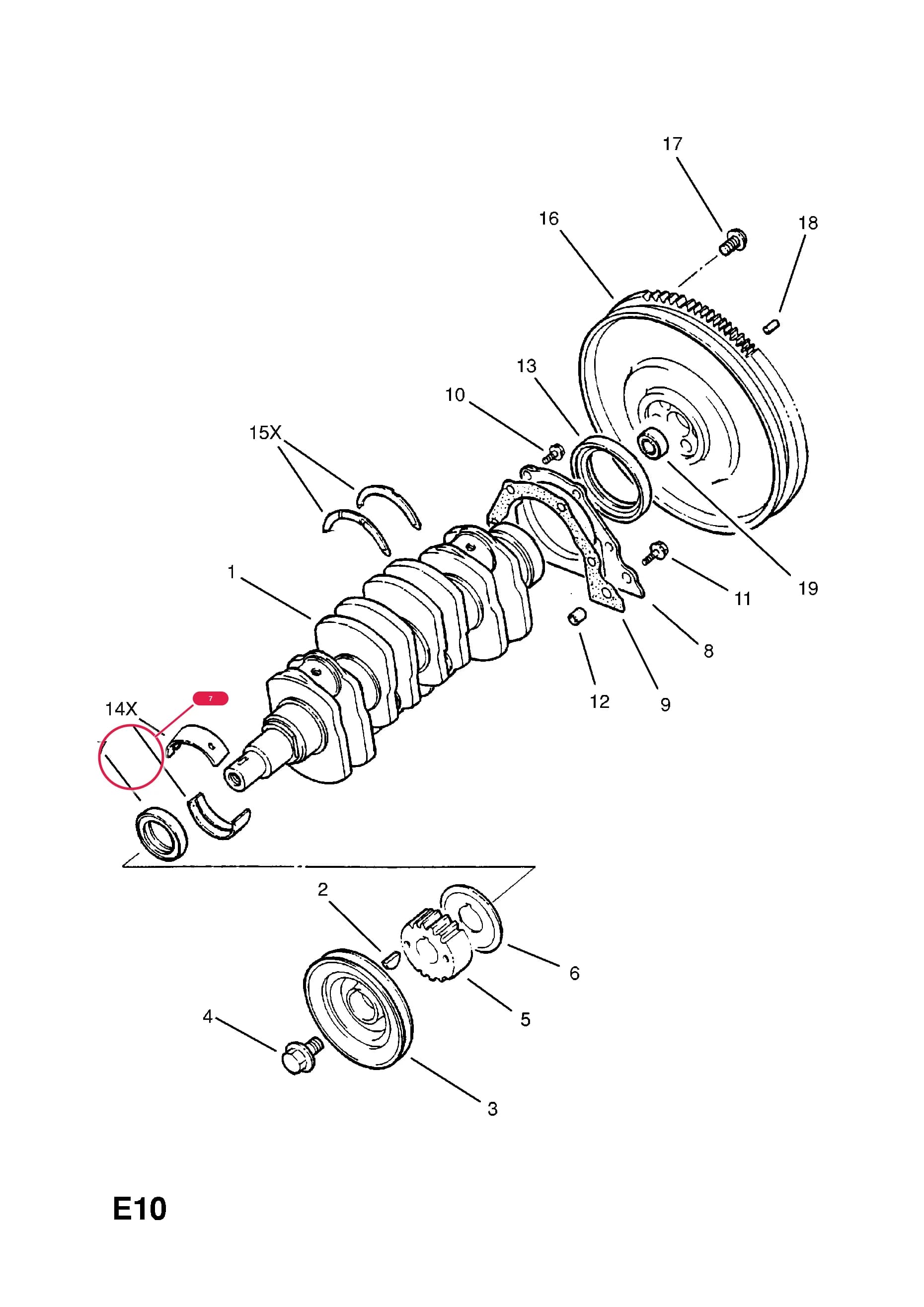 SEAL,OIL,FRONT (NLS.- USE 91146533  42 96 061) — Opel  RASCAL ( 1986 -  1993) — E ENGINE AND CLUTCH › 1 10 PETROL ENGINE