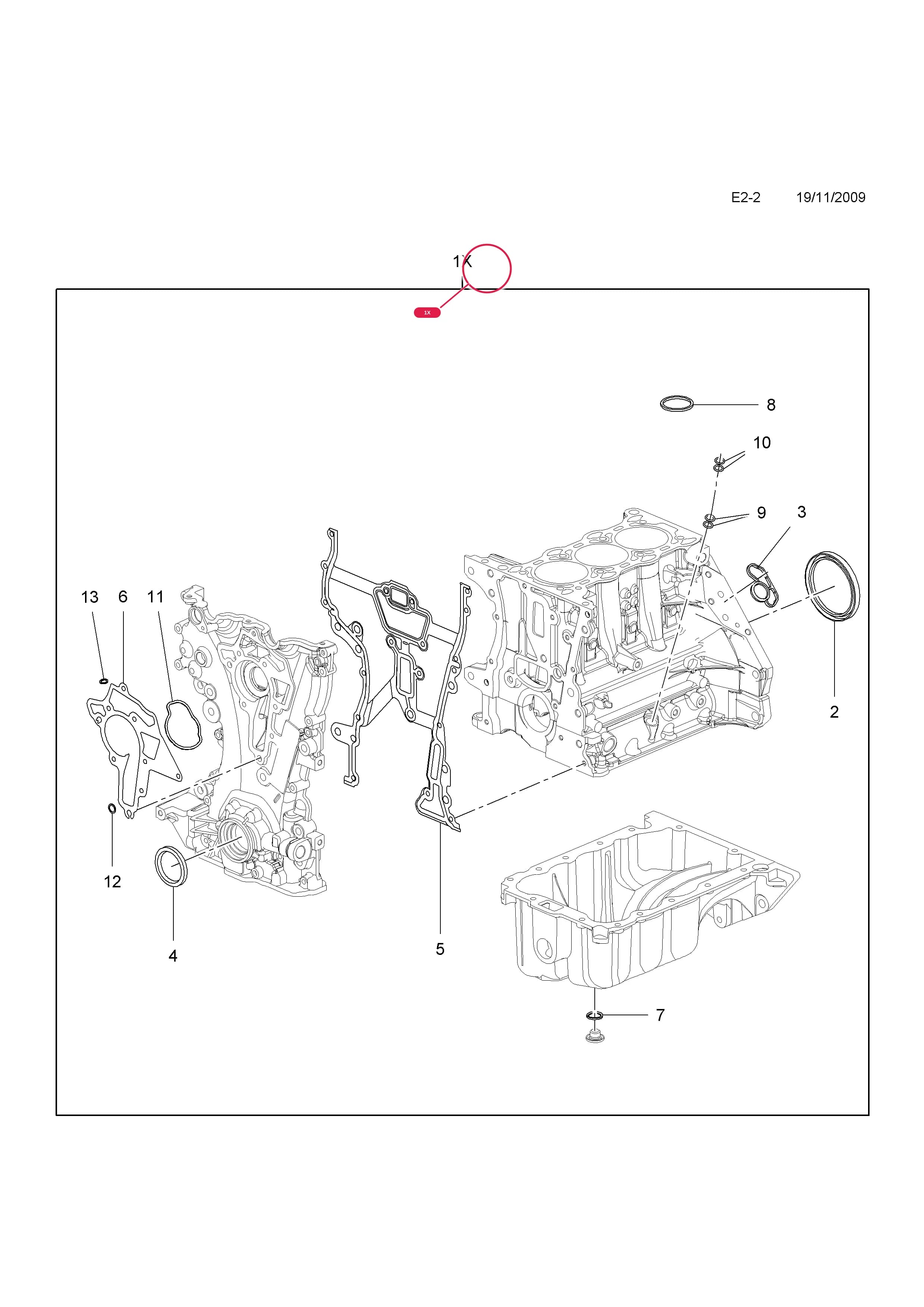 GASKET SET,BOTTOM OVERHAUL — Opel  CORSA-D ( 2007 - ) — E ENGINE AND CLUTCH › 1 Z10XEP[LJ4],A10XEP[LDB] PETROL ENGINES