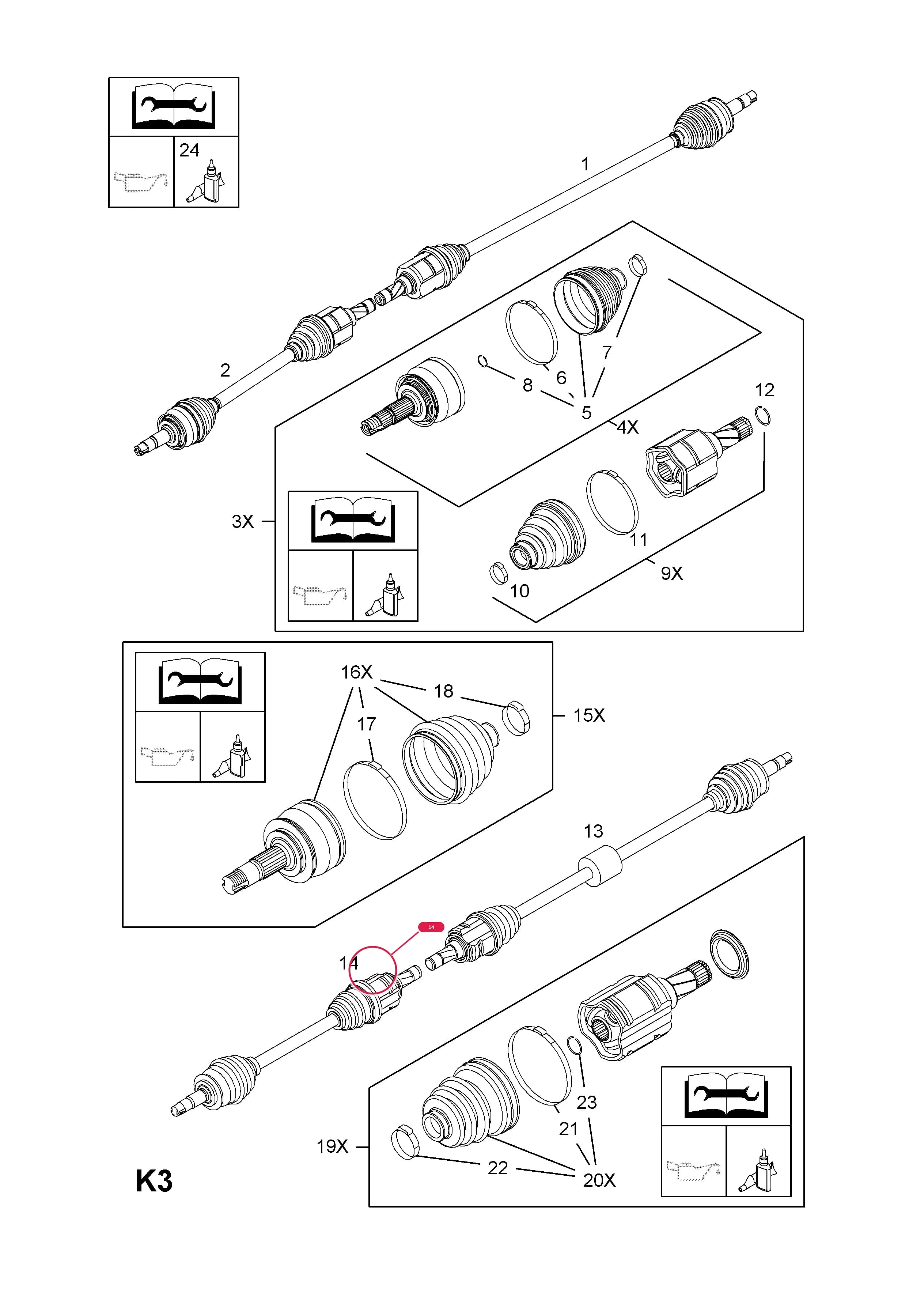 SHAFT,ASSY.,DRIVE,LH (GKN) (IDENT UU) (NLS.- USE 13149830  3 74 789)Примечание:PLEASE REFER TO TECHNICAL SERVICE BULLETIN 3051 — Opel  CORSA-D ( 2007 - ) — K FRONT AXLE AND SUSPENSION › 2.FRONT AXLE DRIVE SHAFT