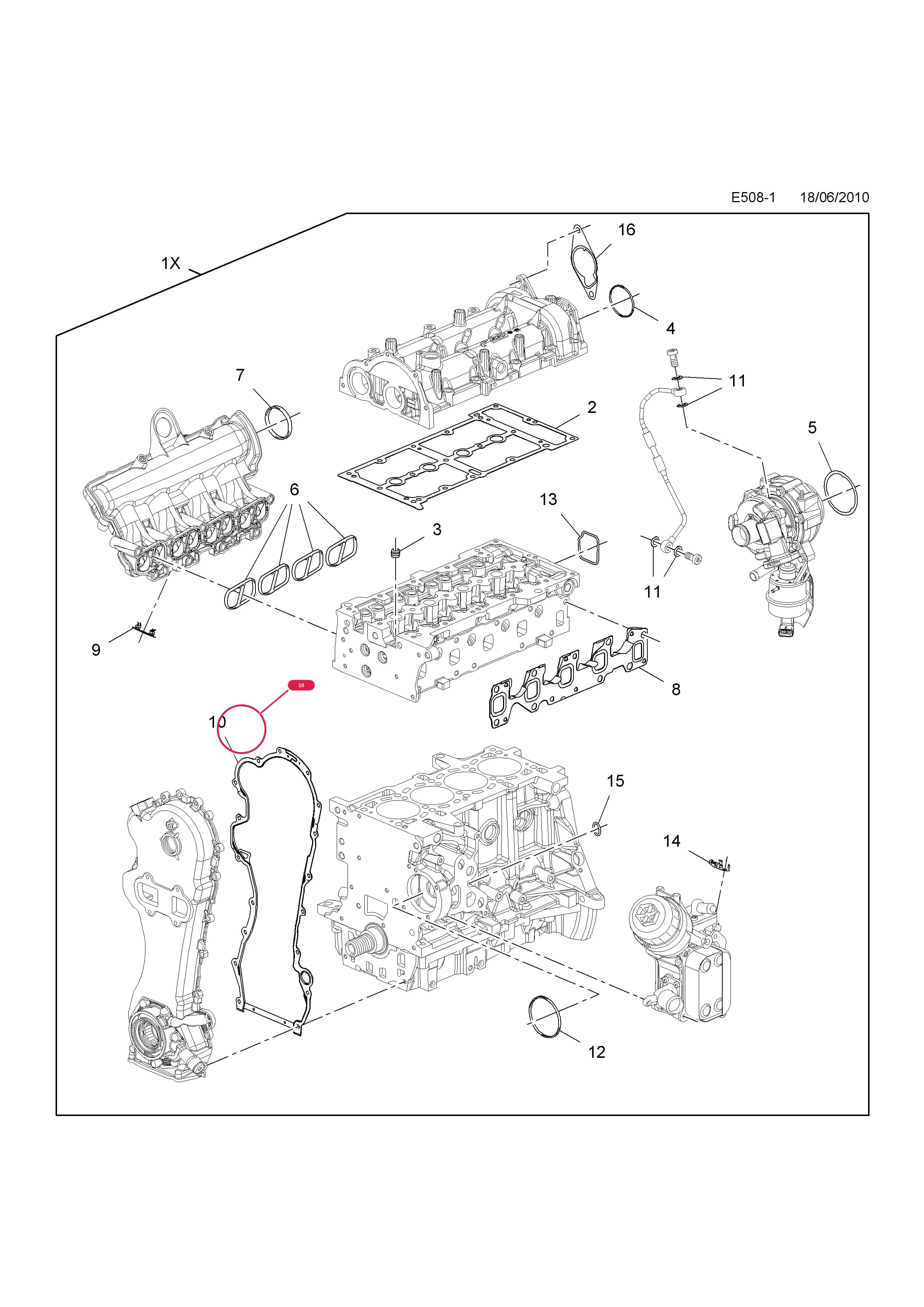 -GASKET,FRONT COVER TO ENGINE — Opel  MERIVA-B ( 2010 - ) — E ENGINE AND CLUTCH › 2 A13DTC[LDV],A13DTE[LSF] DIESEL ENGINES