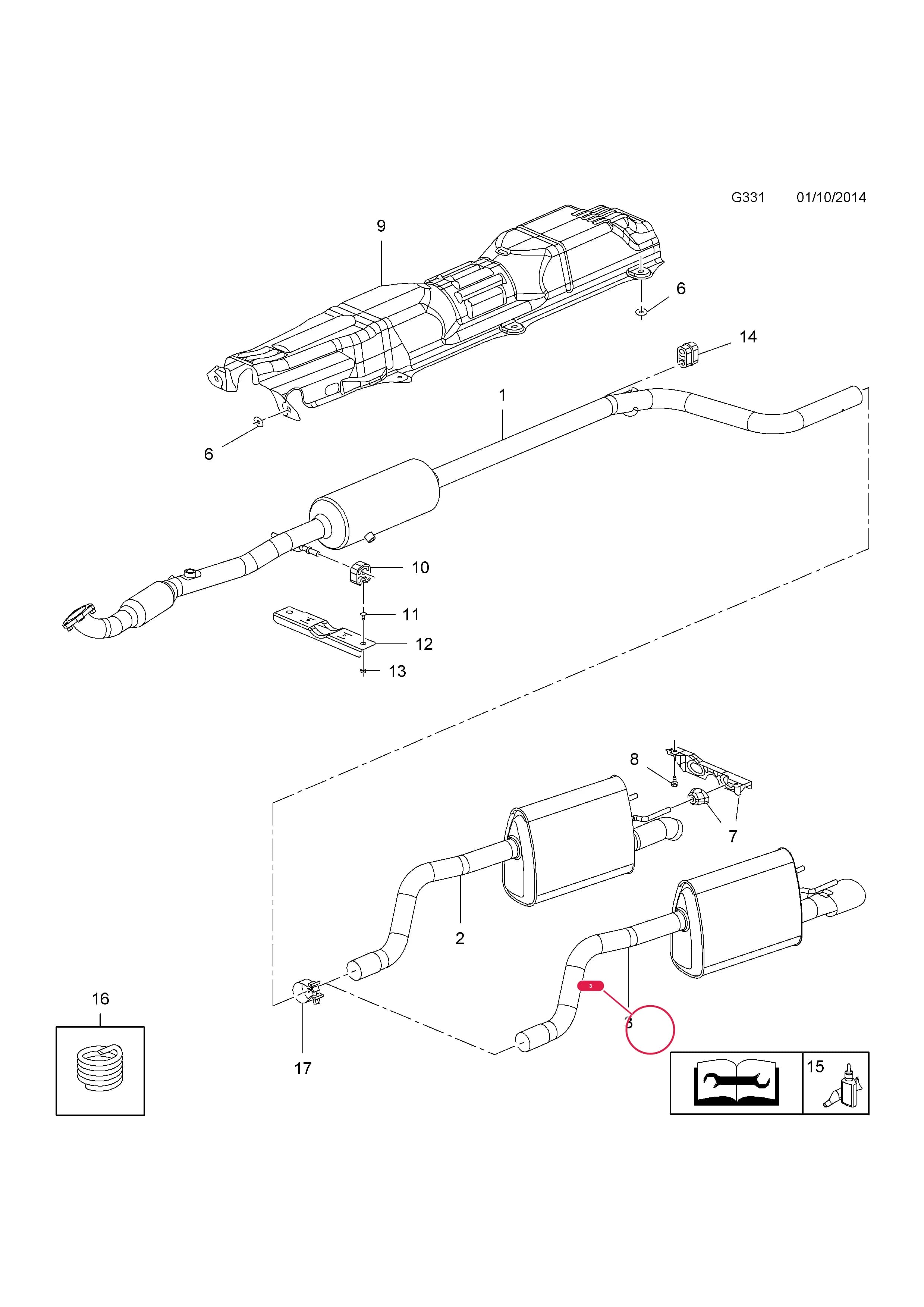 SILENCER,ASSY.,REAR AND TAIL PIPE (NLS.- USE 95509447  8 52 656) — Opel  MERIVA-B ( 2010 - ) — G FUEL AND EXHAUST › 5 A17DT[LUB],A17DTC[LUE],A17DTI[LPL],A17DTS[LUD] DIESEL ENGINES
