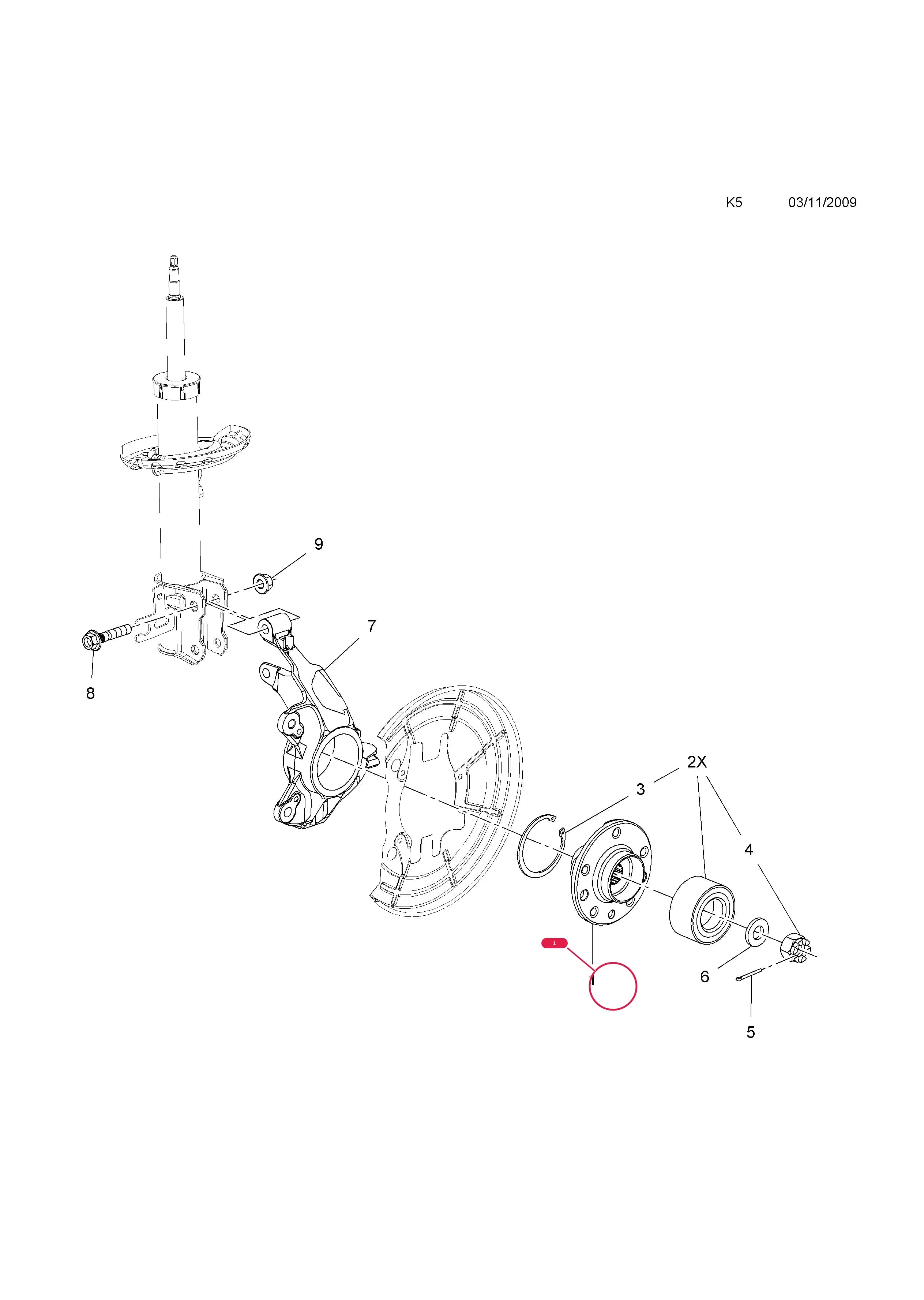 HUB,ASSY.,FRONT — Opel  MERIVA-B ( 2010 - ) — K FRONT AXLE AND SUSPENSION › 18.FRONT HUB