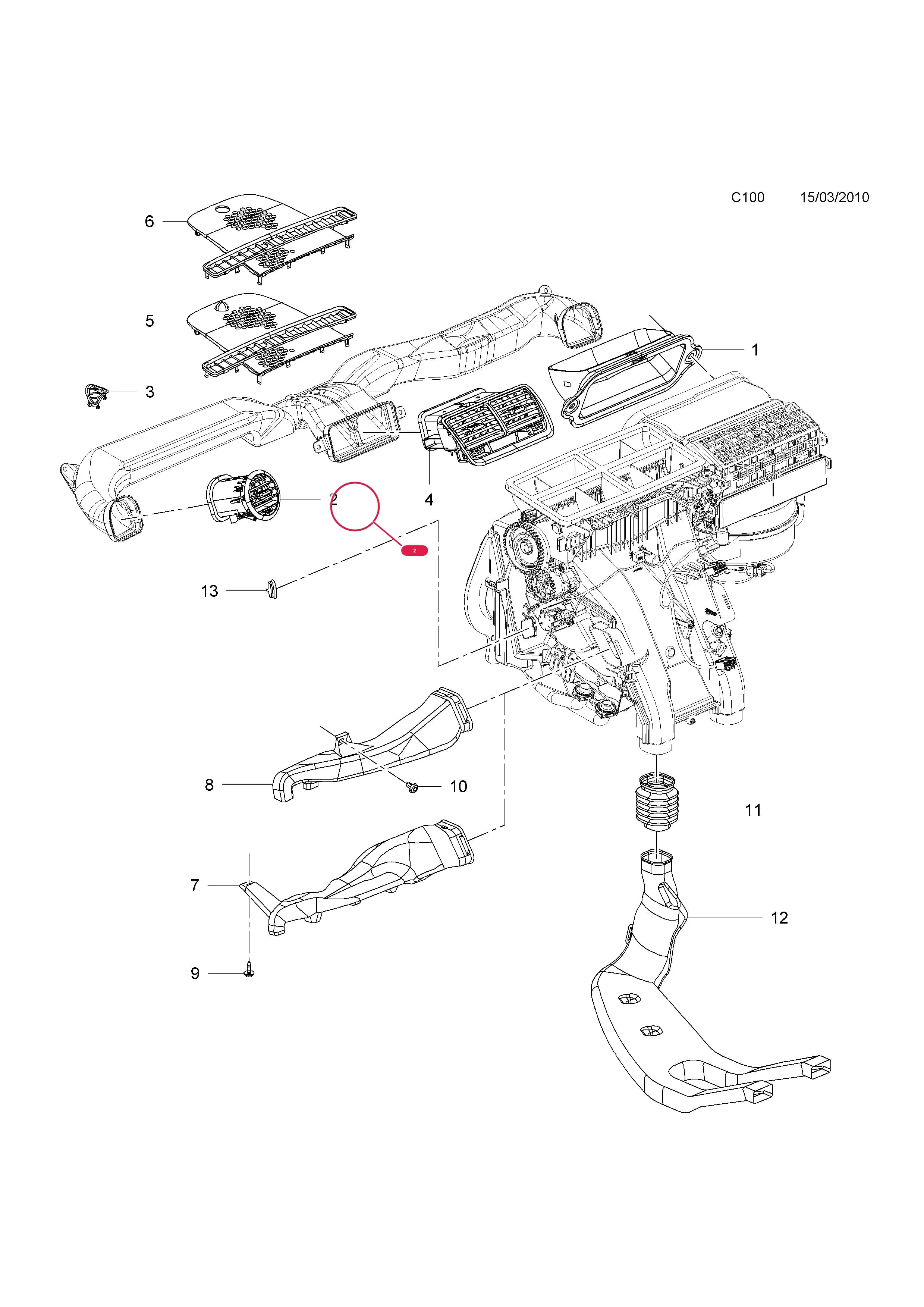 HOUSING,AIR VENT,NOZZLE,OUTER,JAPAN BLACK  (PRODUCTION NO. 13262798) — Opel  MERIVA-B ( 2010 - ) — C BODY INTERIOR FITTINGS › 6 HEATER, AIR CONDITIONING AND VENTILATION