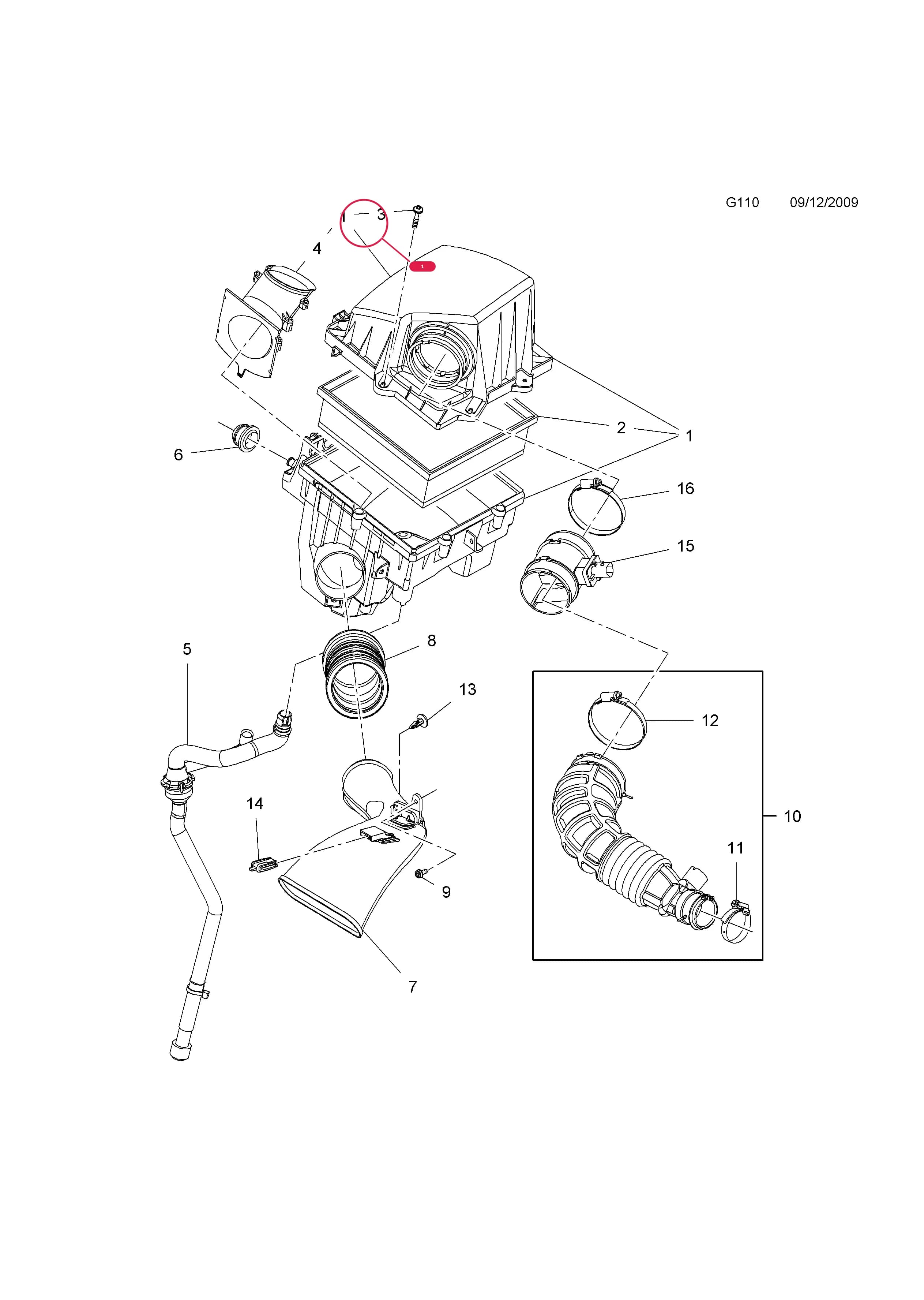 AIR CLEANER,ASSY. — Opel  MERIVA-B ( 2010 - ) — G FUEL AND EXHAUST › 3 A13DTC[LDV],A13DTE[LSF] DIESEL ENGINES
