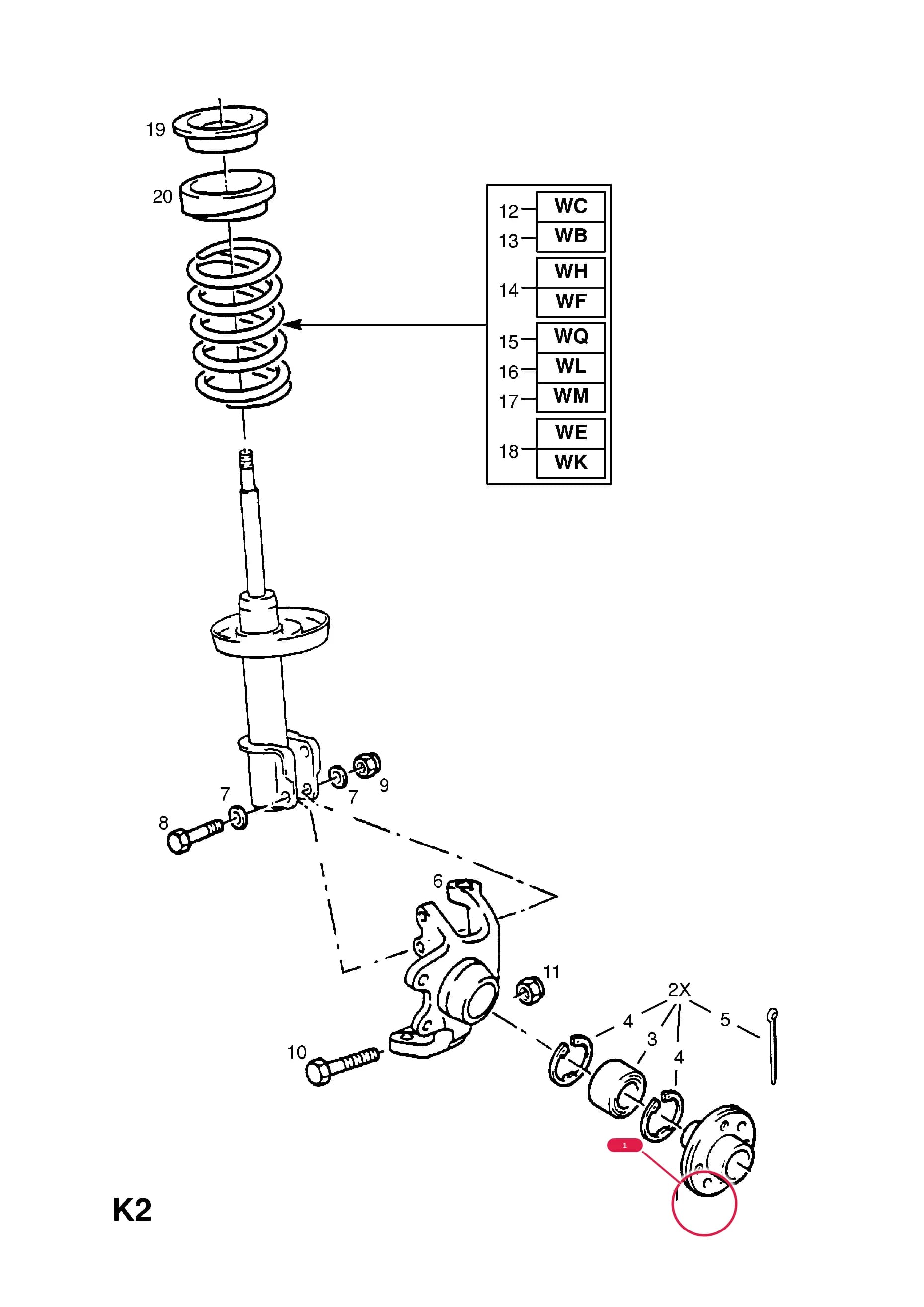 HUB,FRONT WHEEL,22 INNER TEETH (NLS.- USE 90498610    3 26 197) — Opel  CORSA-A ( 1983 -  1992) — K FRONT AXLE AND SUSPENSION › 5.FRONT HUB