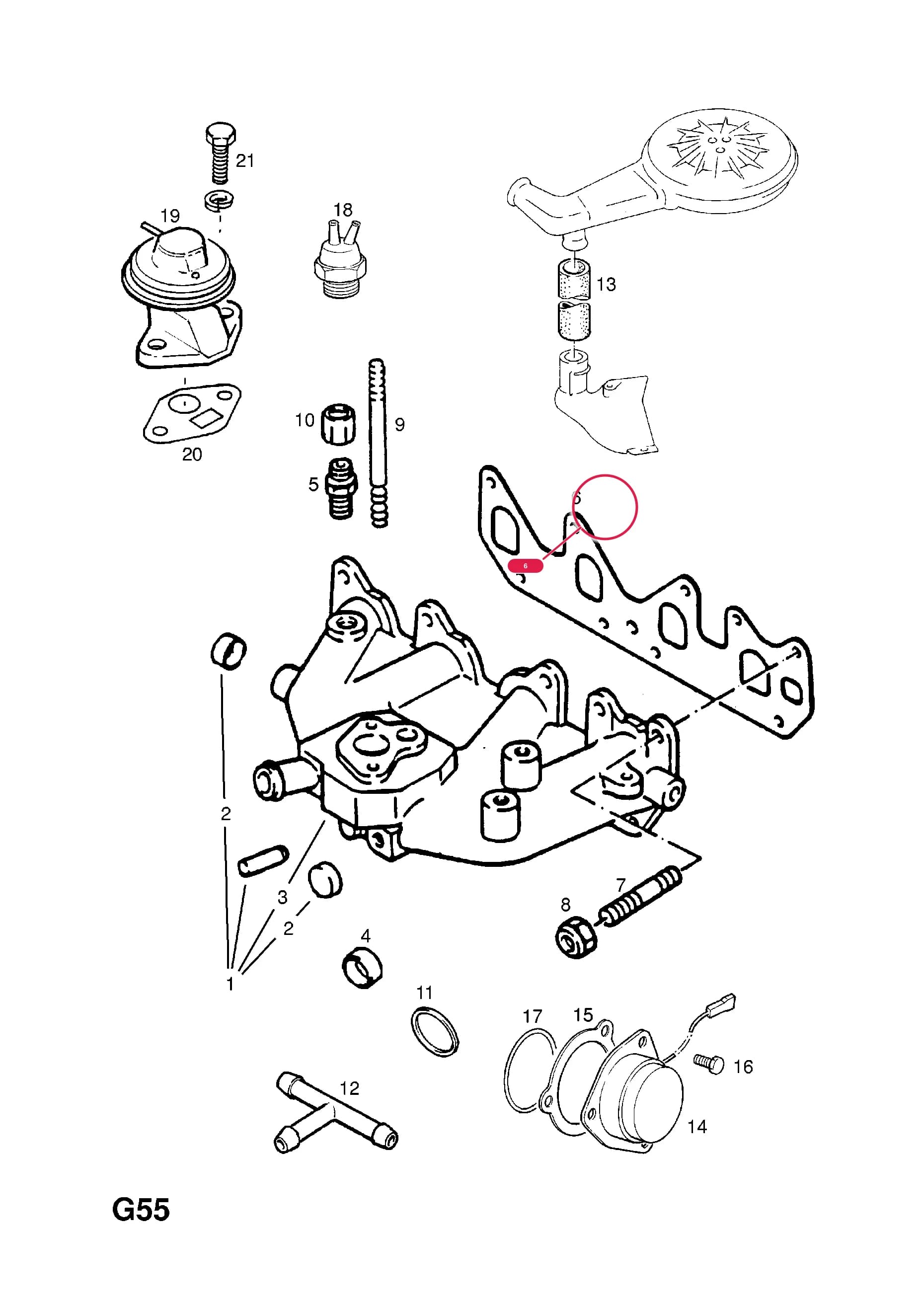 GASKET,INDUCTION MANIFOLD TO CYLINDER HEAD (NLS.- USE 90353443   8 50 716) — Opel  CORSA-A ( 1983 -  1992) — G FUEL AND EXHAUST › 154.INDUCTION MANIFOLD (CONTD.)