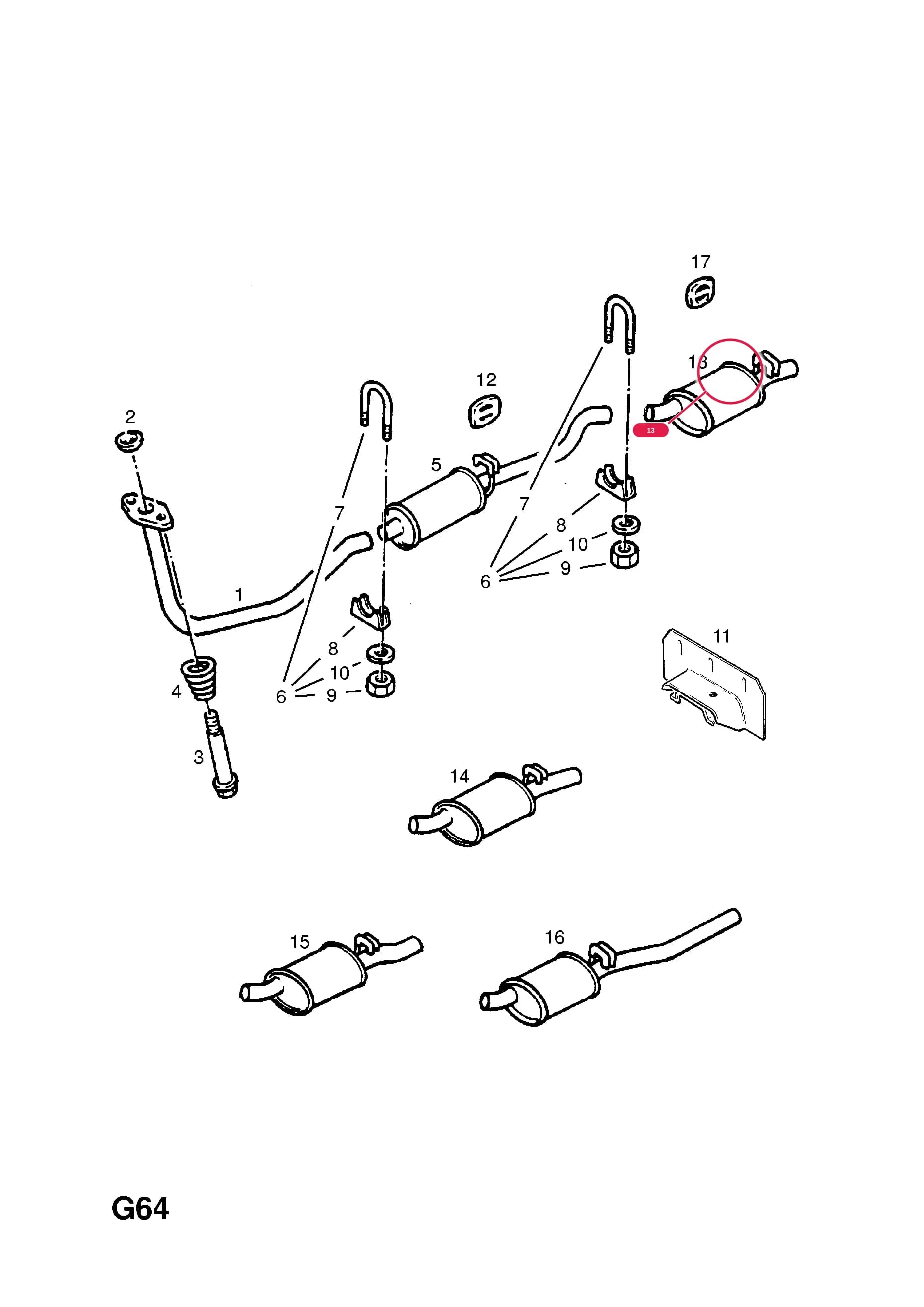 SILENCER,ASSY.,REAR AND TAIL PIPE (NLS.- USE 90399006   8 52 038) (AFTERMARKET SPECIFICATION) — Opel  CORSA-A ( 1983 -  1992) — G FUEL AND EXHAUST › 68.10S[LP5] PETROL ENGINE