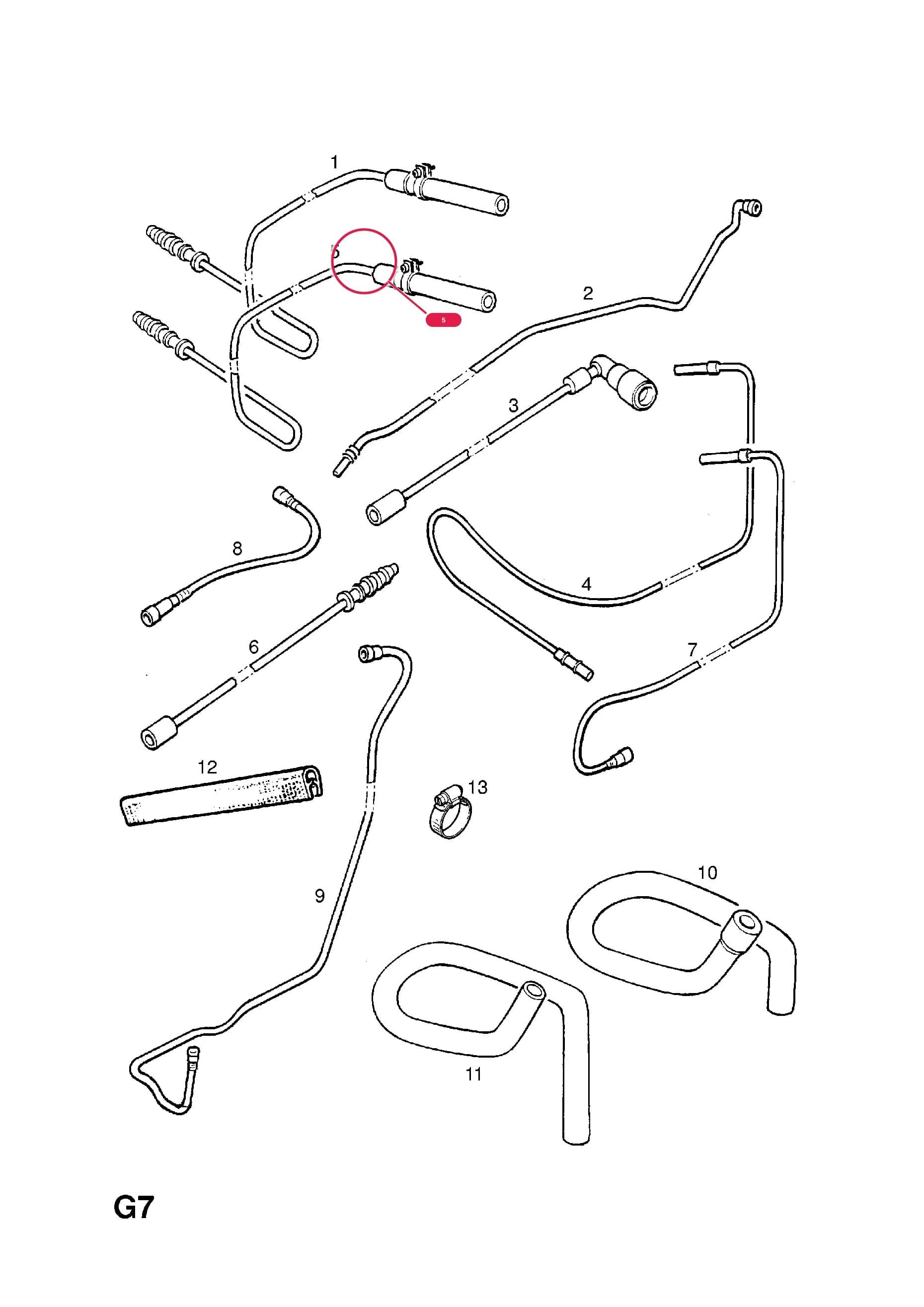 PIPE,FUEL RETURN,FRONT (NLS.- NO REPLACEMENT PART) — Opel  CORSA-B ( 1993 -  2002) — G FUEL AND EXHAUST › 162.FUEL PIPES AND FITTINGS (CONTD.)