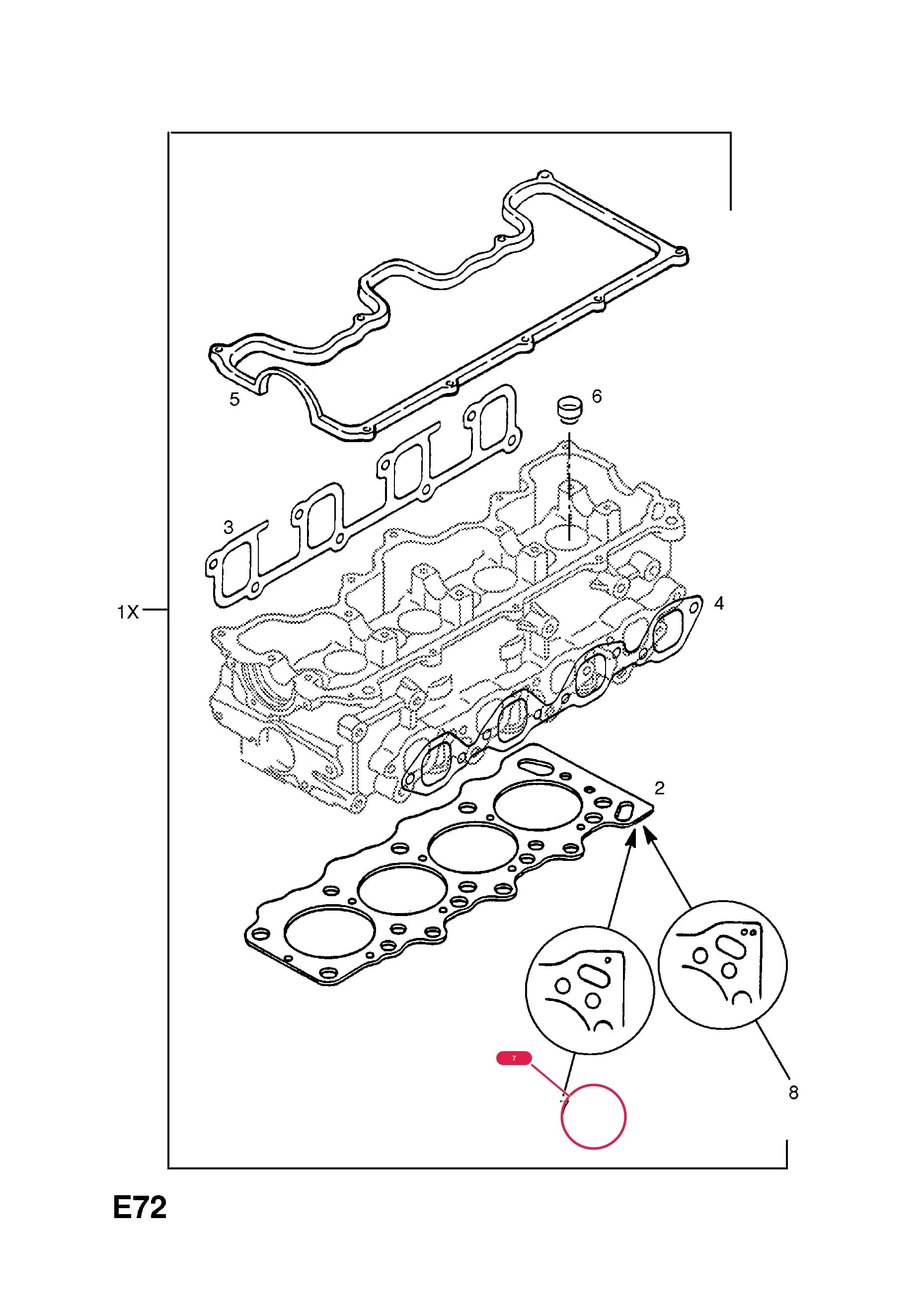 -GASKET,CYLINDER HEAD — Opel  CORSA-B ( 1993 -  2002) — E ENGINE AND CLUTCH › 7 15D[LW1],X15D[LW1],15TD[LM0],X15TD[LM0] DIESEL ENGINES