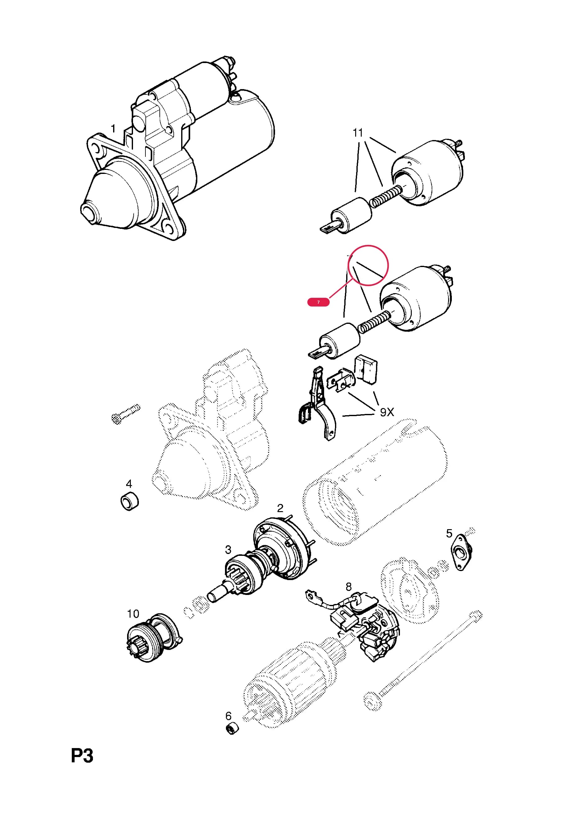 -SWITCH,STARTER — Opel  CORSA-B ( 1993 -  2002) — P ELECTRICAL › 1 ENGINE AND COOLING