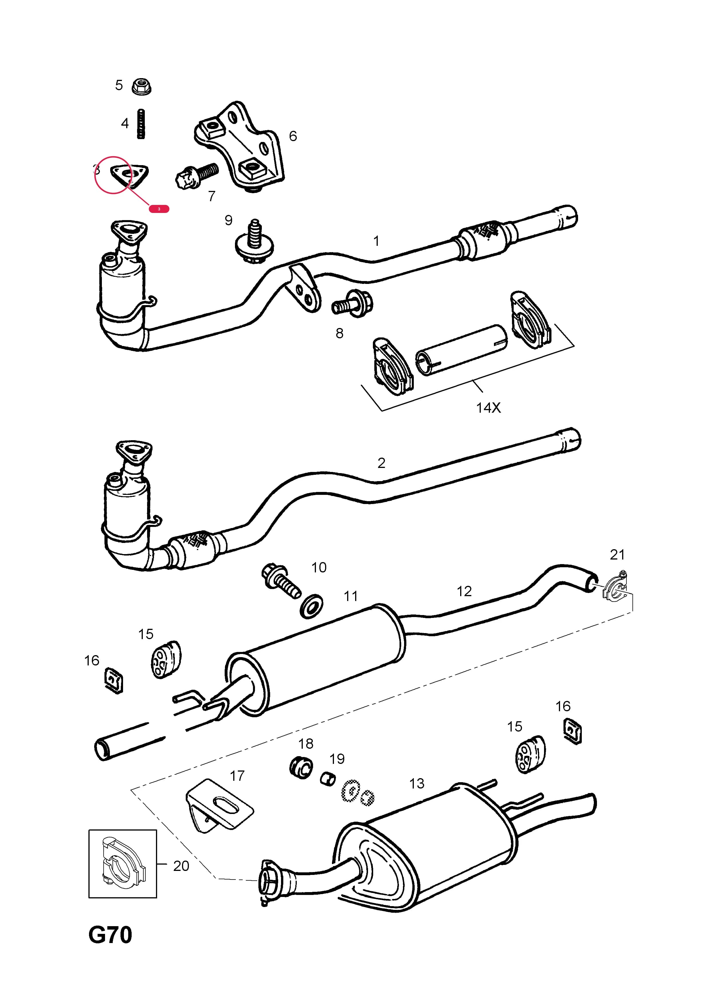GASKET,FRONT PIPE TO MANIFOLD — Opel  CORSA-B ( 1993 -  2002) — G FUEL AND EXHAUST › 63.EXHAUST PIPE,SILENCER AND CATALYTIC CONVERTER