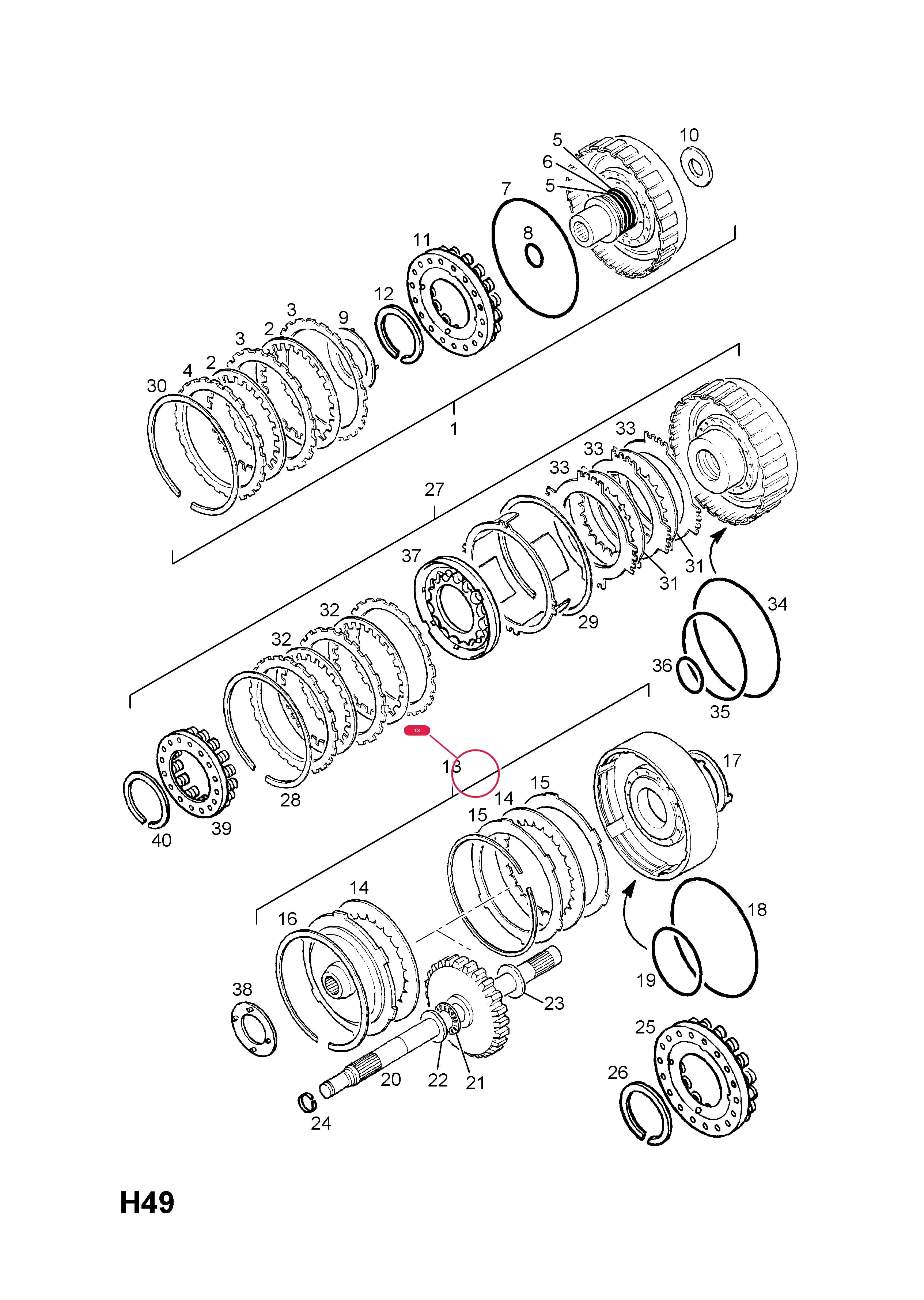 DRUM,REVERSE CLUTCH (C-2) (NLS.- USE 9118605    7 11 038) — Opel  CORSA-B ( 1993 -  2002) — H TRANSMISSION › 8 AUTOMATIC TRANSMISSION