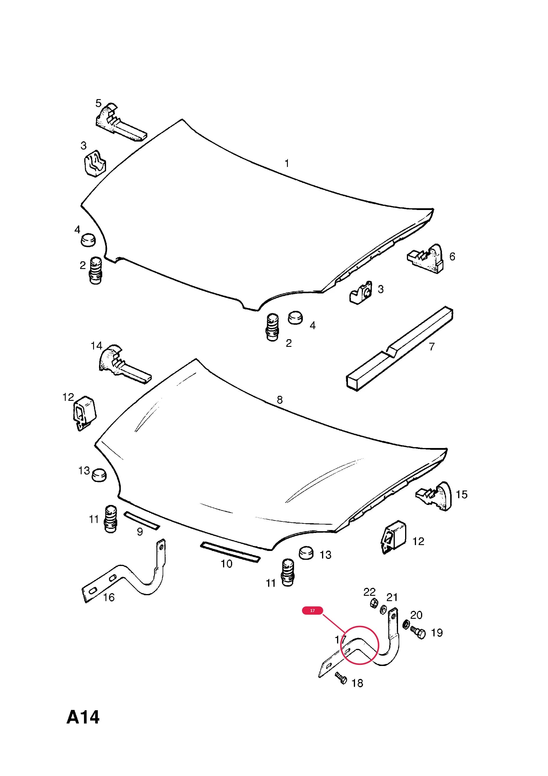 HINGE,BONNET PANEL,LH (NLS.- USE 90511059   11 60 583) — Opel  CORSA-B ( 1993 -  2002) — A BODY SHELL AND PANELS › 3 FRONT END