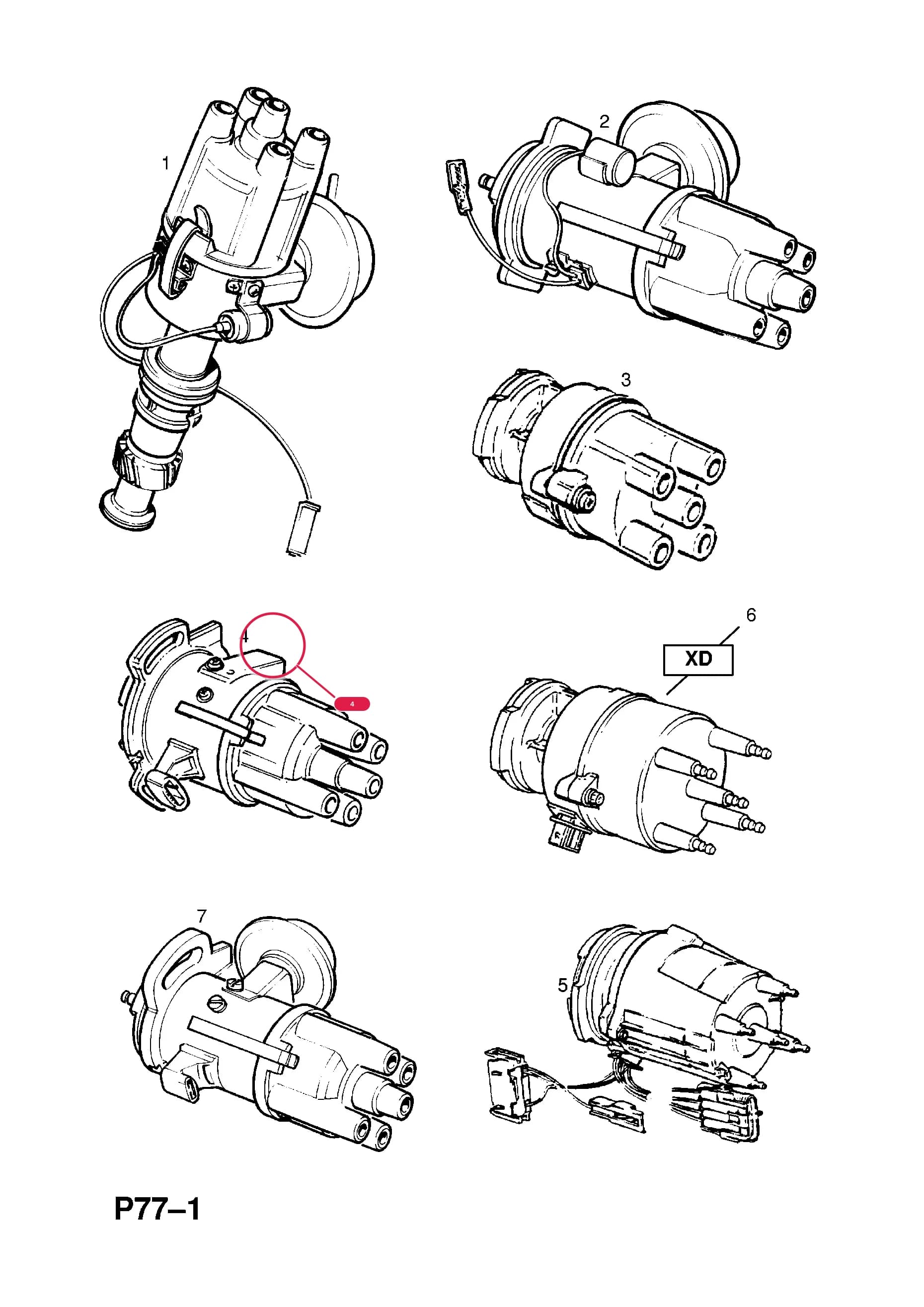 DISTRIBUTOR,ASSY.,EXCHANGE (BOSCH) (CORE RETURN NO. 95 12 677) — Opel  KADETTE-E ( 1985 -  1993) — P ELECTRICAL › 1 ENGINE AND COOLING