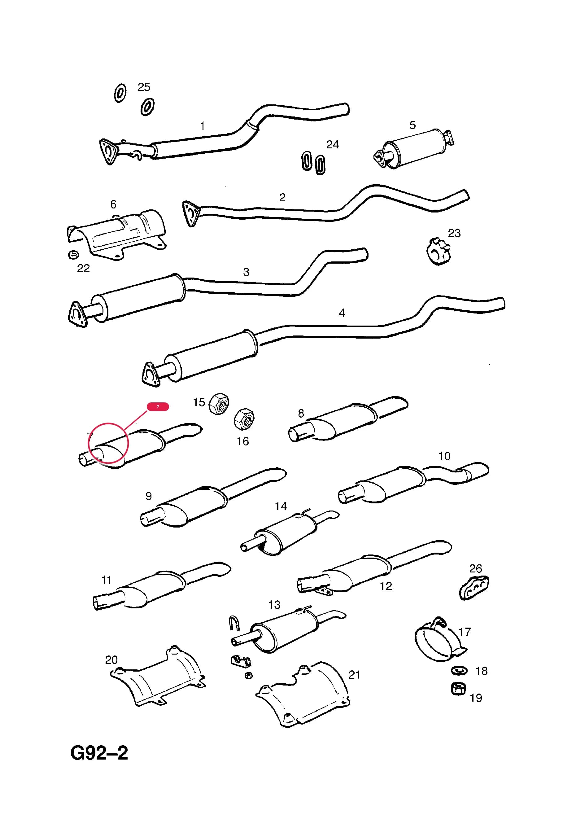 SILENCER,ASSY.,REAR AND TAIL PIPE — Opel  KADETTE-E ( 1985 -  1993) — G FUEL AND EXHAUST › 190.EXHAUST PIPE,SILENCER AND CATALYTIC CONVERTER (CONTD.)