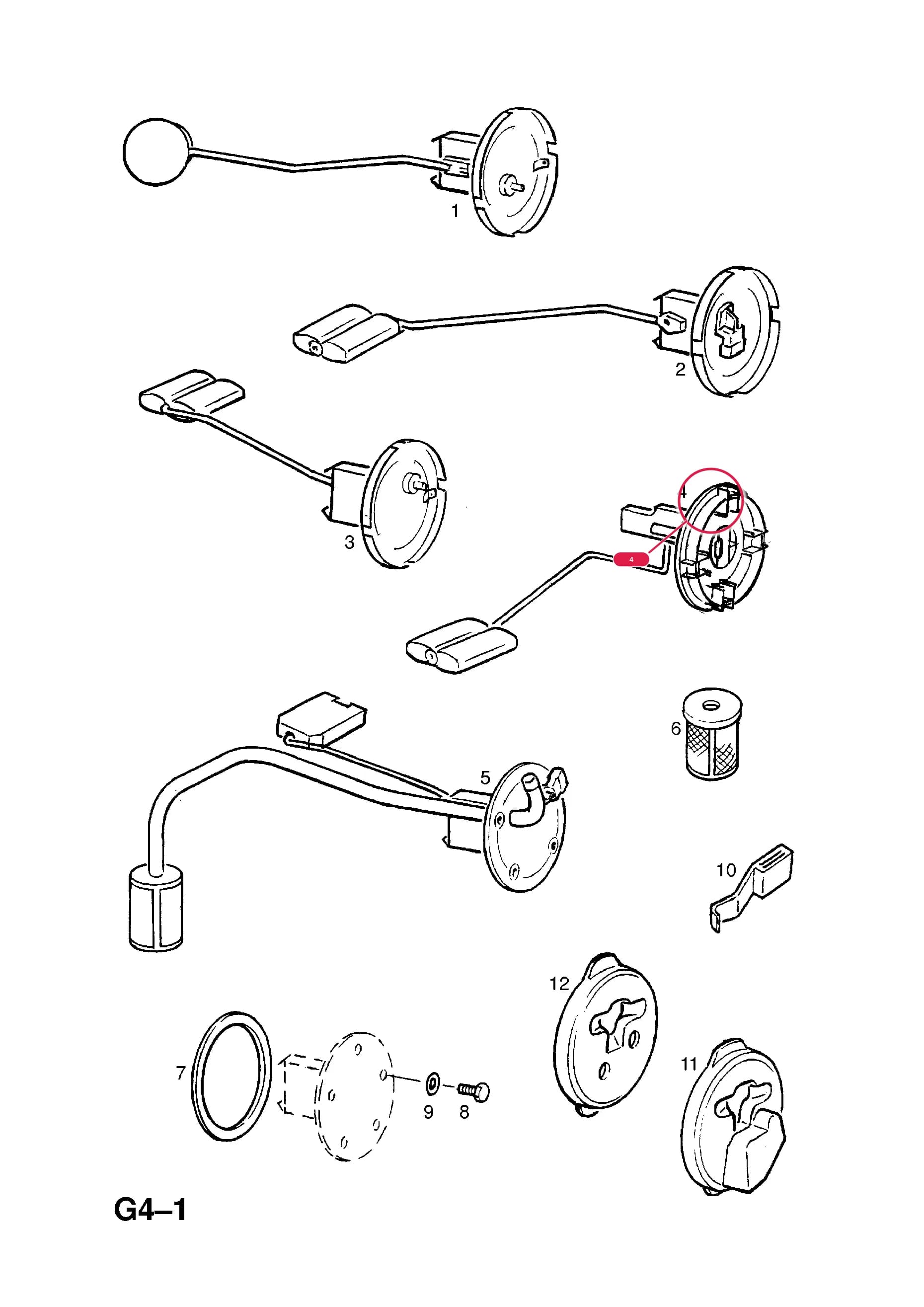GAUGE,FUEL — Opel  KADETTE-E ( 1985 -  1993) — G FUEL AND EXHAUST › 385.TANK GAUGE UNIT (CONTD.)