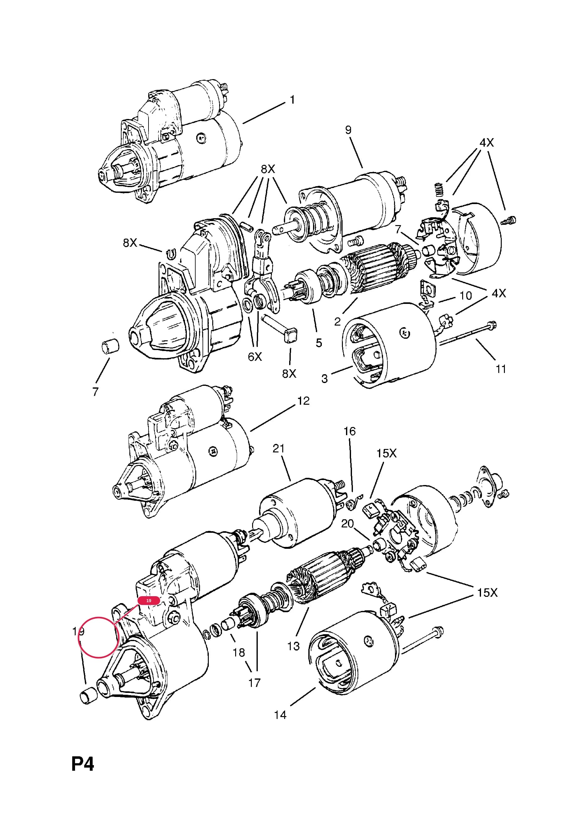 -BUSH,DRIVE END (NLS.- NO REPLACEMENT PART) — Opel  KADETTE-E ( 1985 -  1993) — P ELECTRICAL › 1 ENGINE AND COOLING