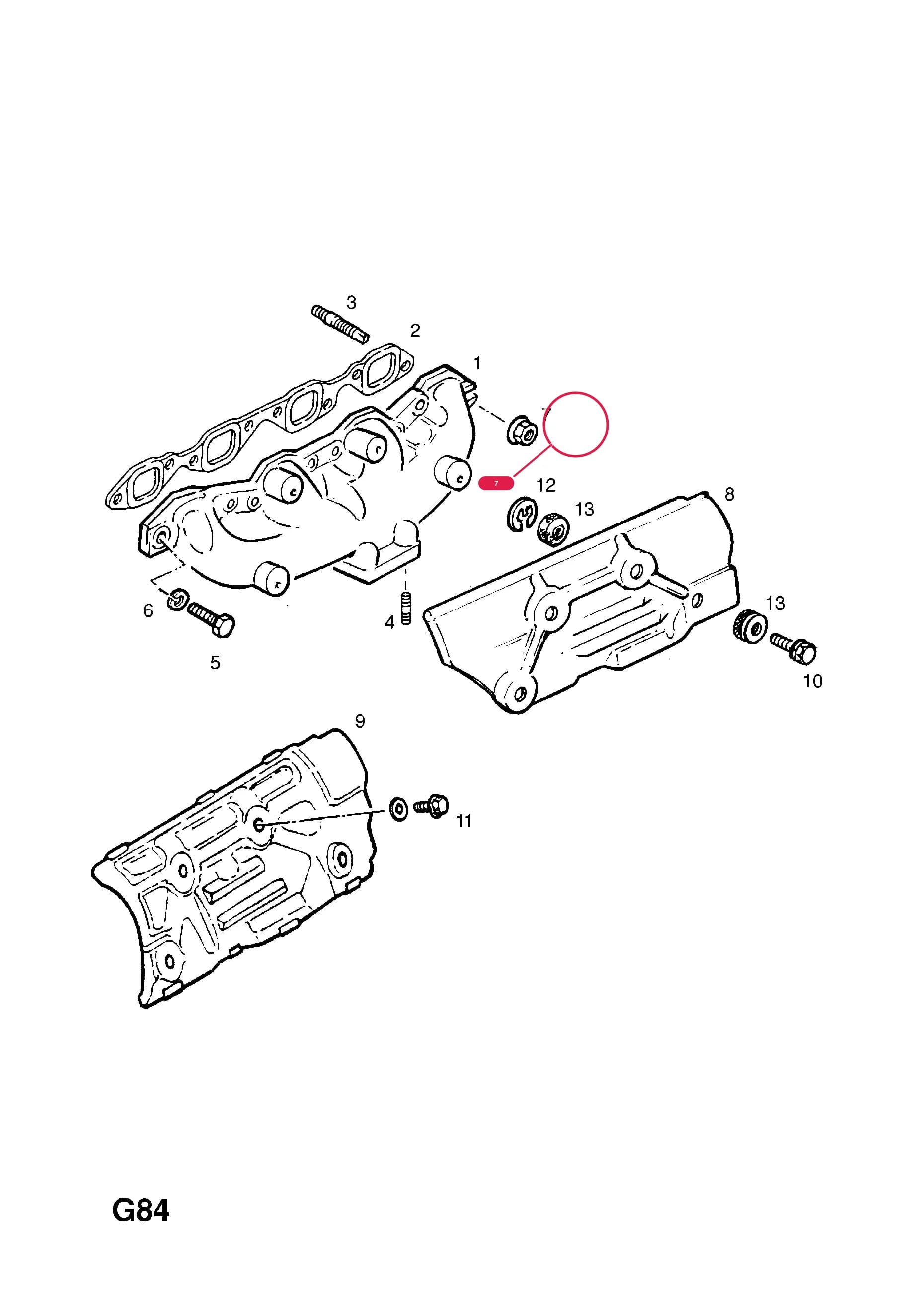 NUT,HEX.,M8 (NLS.- USE 98053188  6 38 981) — Opel  ASTRA-F ( 1992 -  1998) — G FUEL AND EXHAUST › 81.EXHAUST MANIFOLD (CONTD.)