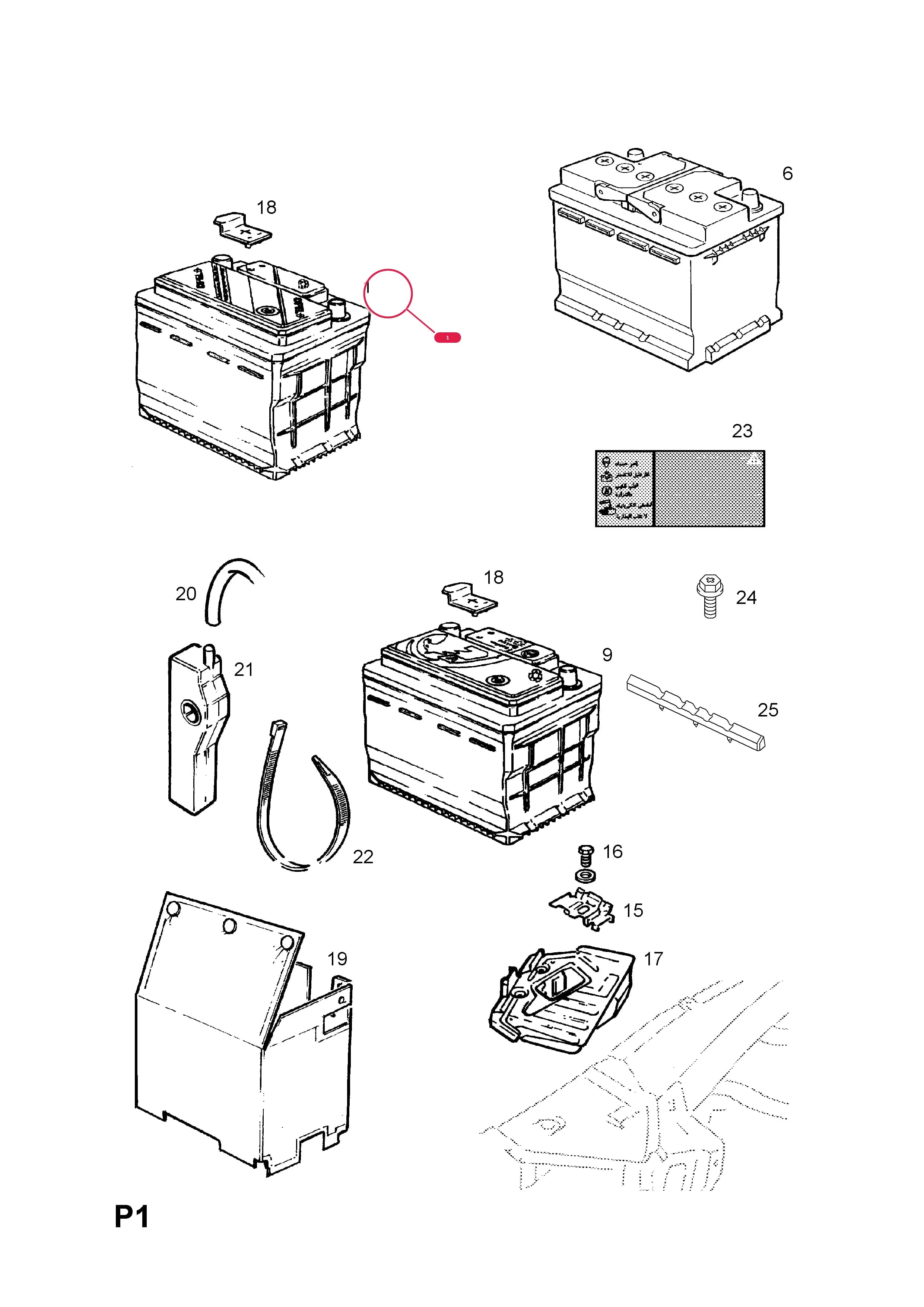 BATTERY,12V.36AMP (OPEL MAINTENANCE-FREE) (NLS.- USE 19001888  12 01 283)  (PRODUCTION NO. 19001473) — Opel  ASTRA-F ( 1992 -  1998) — P ELECTRICAL › 1 ENGINE AND COOLING