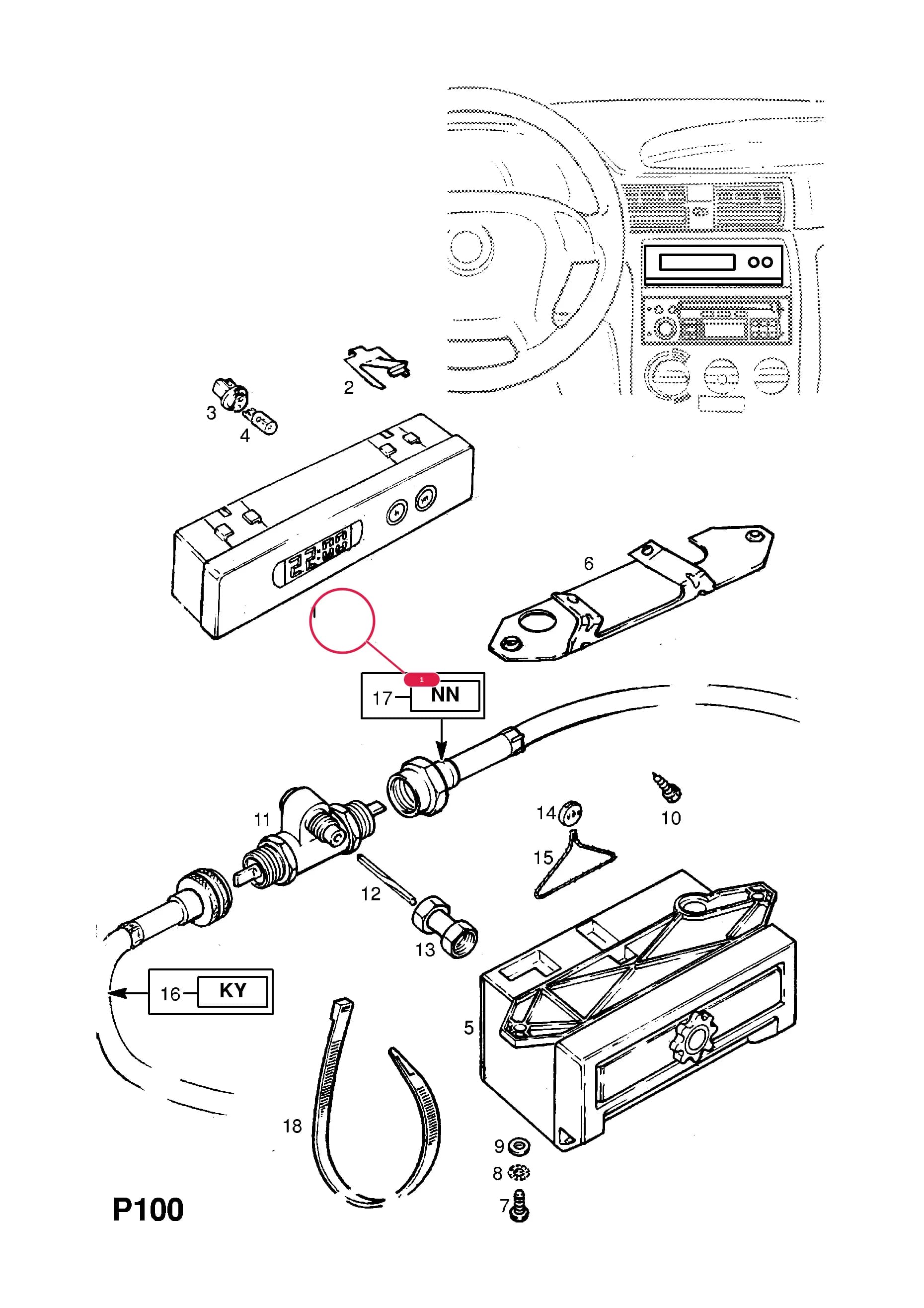 CLOCK,ASSY. (EXC.STEREO RADIO/CASSETTE) (NLS.- NO REPLACEMENT PART) — Opel  ASTRA-F ( 1992 -  1998) — P ELECTRICAL › 5 INSTRUMENTS