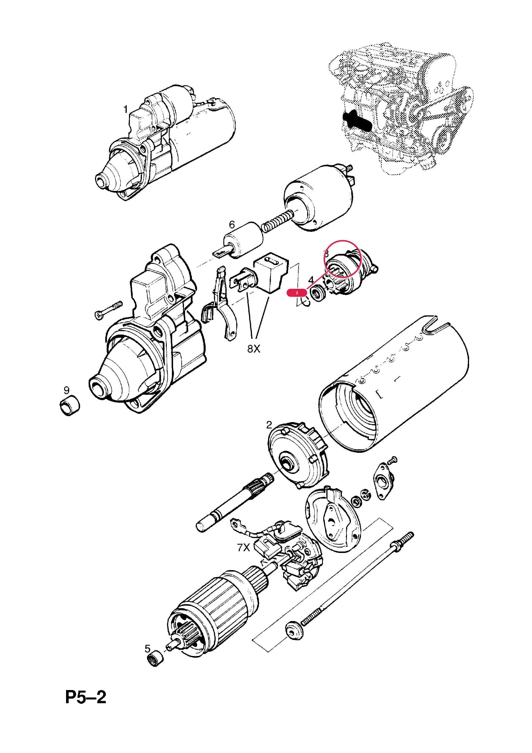 -PINION,STARTER (BOSCH 1006209584) (NLS.- USE 93170383  62 03 153) — Opel  ASTRA-G ( 1998 -  2010) — P ELECTRICAL › 1 ENGINE AND COOLING