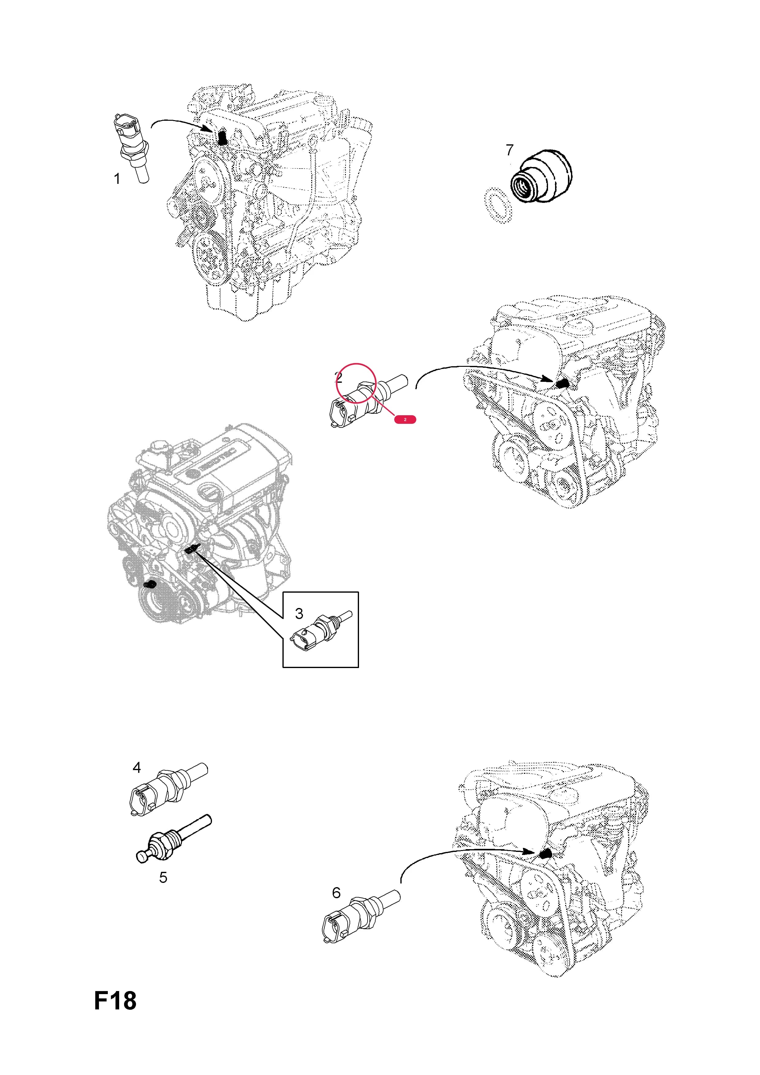 SENSOR,WATER TEMPERATURE,ENGINE TIMING,IDENT. BLACK — Opel  ASTRA-G ( 1998 -  2010) — F COOLING › 135.WATER TEMPERATURE ENGINE UNIT - SENSOR