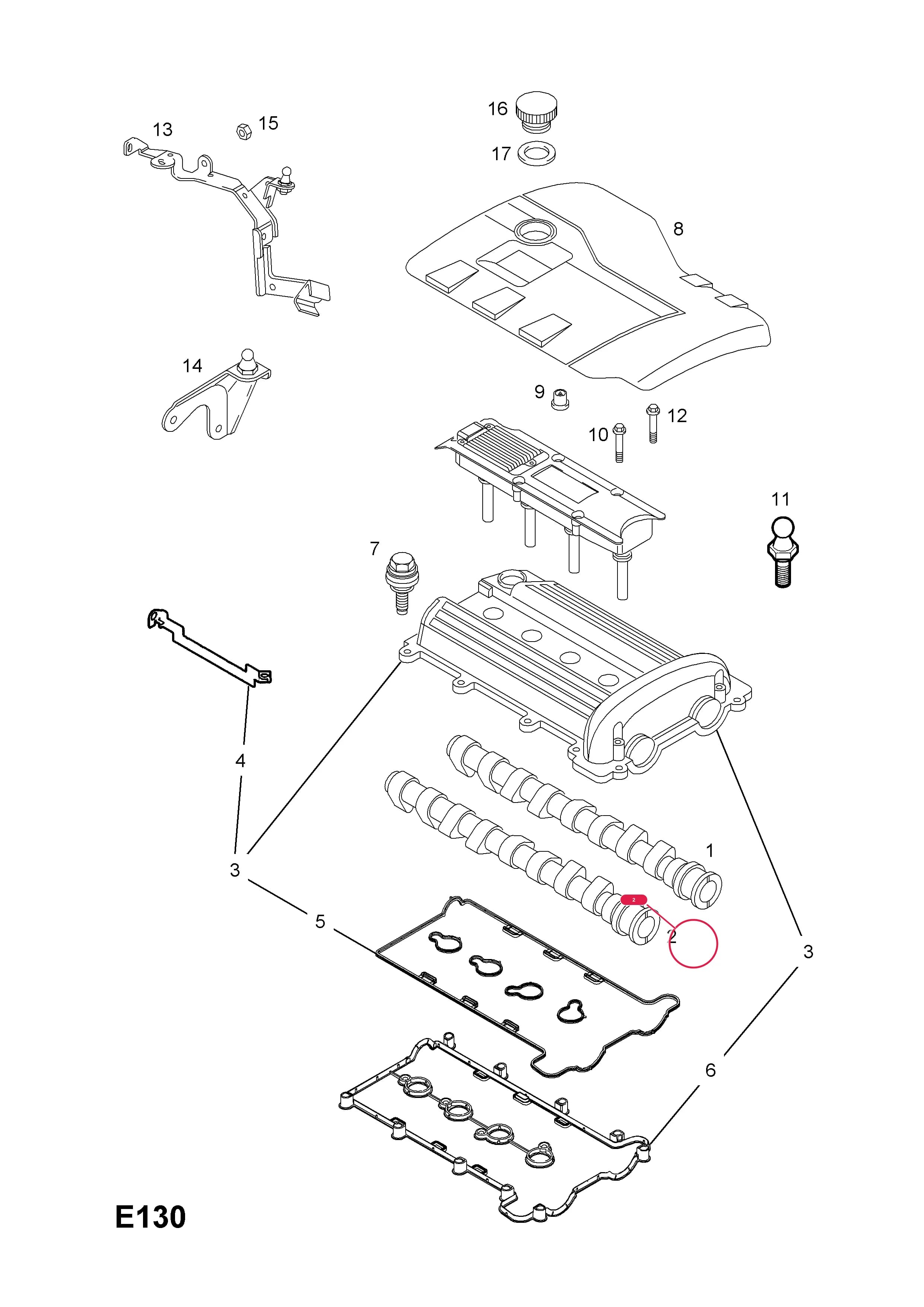 CAMSHAFT,EXHAUST,STD.  (PRODUCTION NO. 90537666) — Opel  ASTRA-G ( 1998 -  2010) — E ENGINE AND CLUTCH › 11 Z22SE[L61] PETROL ENGINE