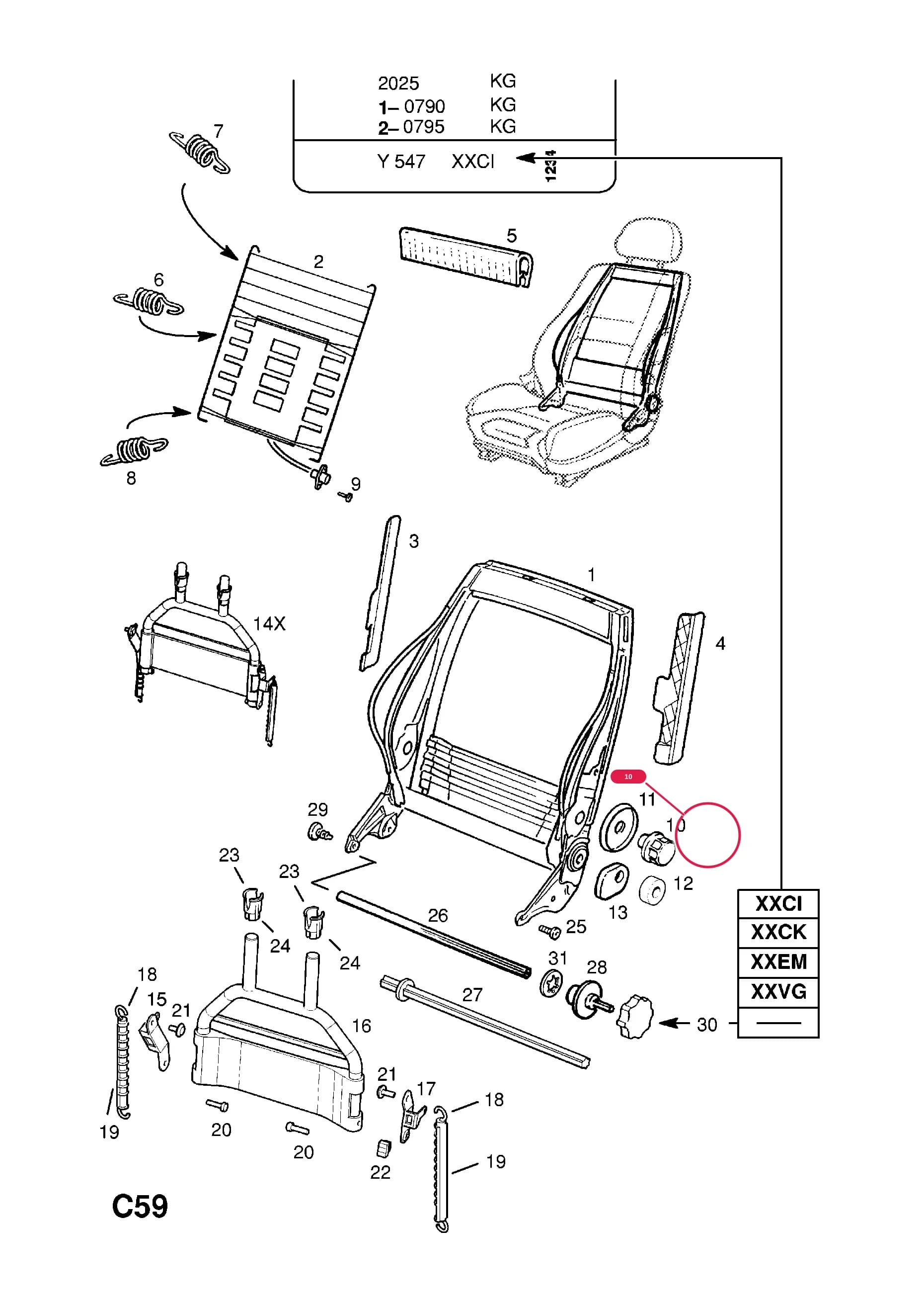 KNOB,ADJUSTER,LOWER SUPPORT,FRONT SEAT,BLACK  (PRODUCTION NO. 13255841) — Opel  ASTRA-G ( 1998 -  2010) — C BODY INTERIOR FITTINGS › 27 FRONT SEAT FRAME AND FITTINGS - FOR SPORTS SEAT