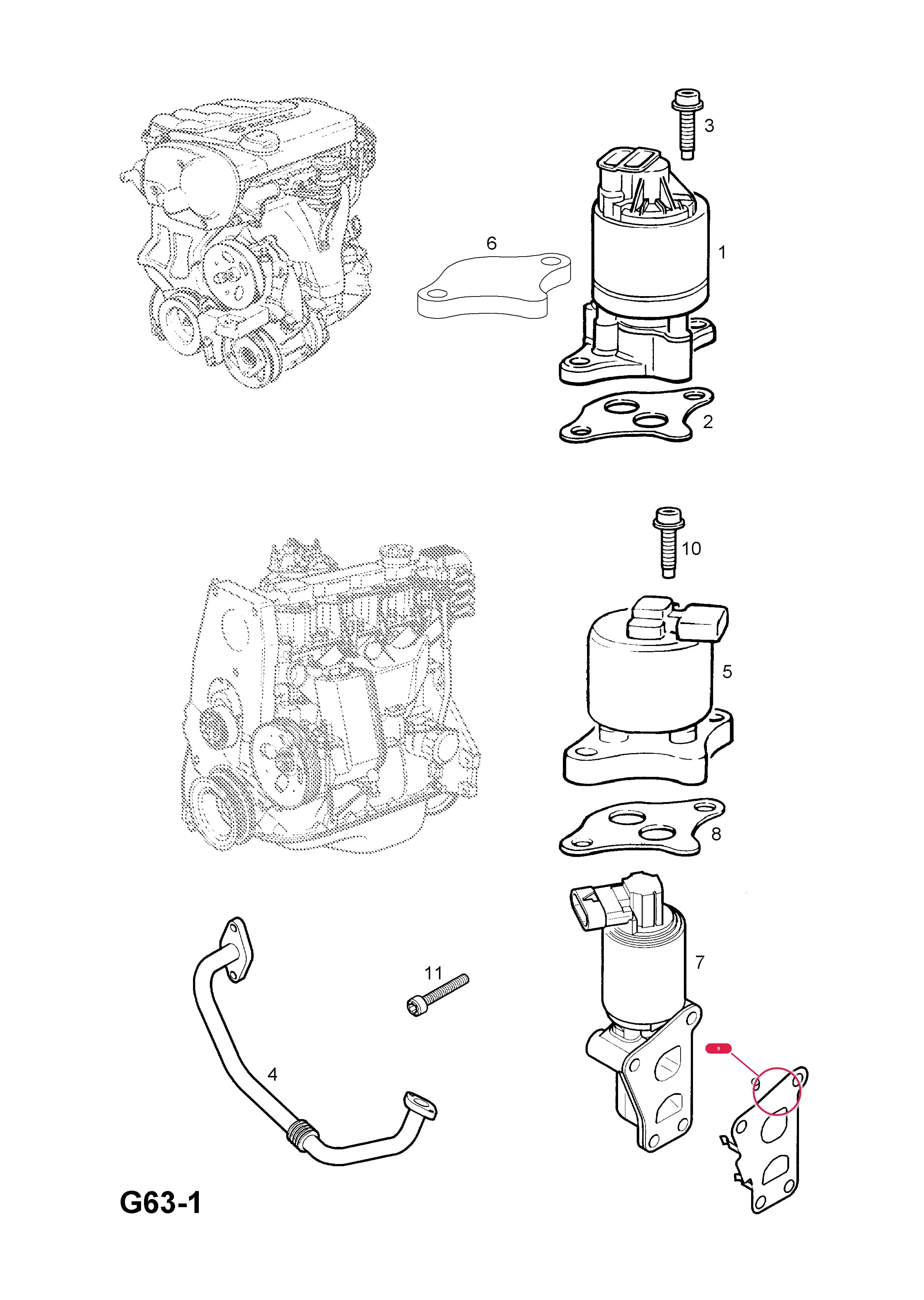 GASKET,EXHAUST GAS RECIRCULATION VALVE TO INDUCTION MANIFOLD — Opel  ASTRA-G ( 1998 -  2010) — G FUEL AND EXHAUST › 85.EXHAUST GAS RECIRCULATION (CONTD.)